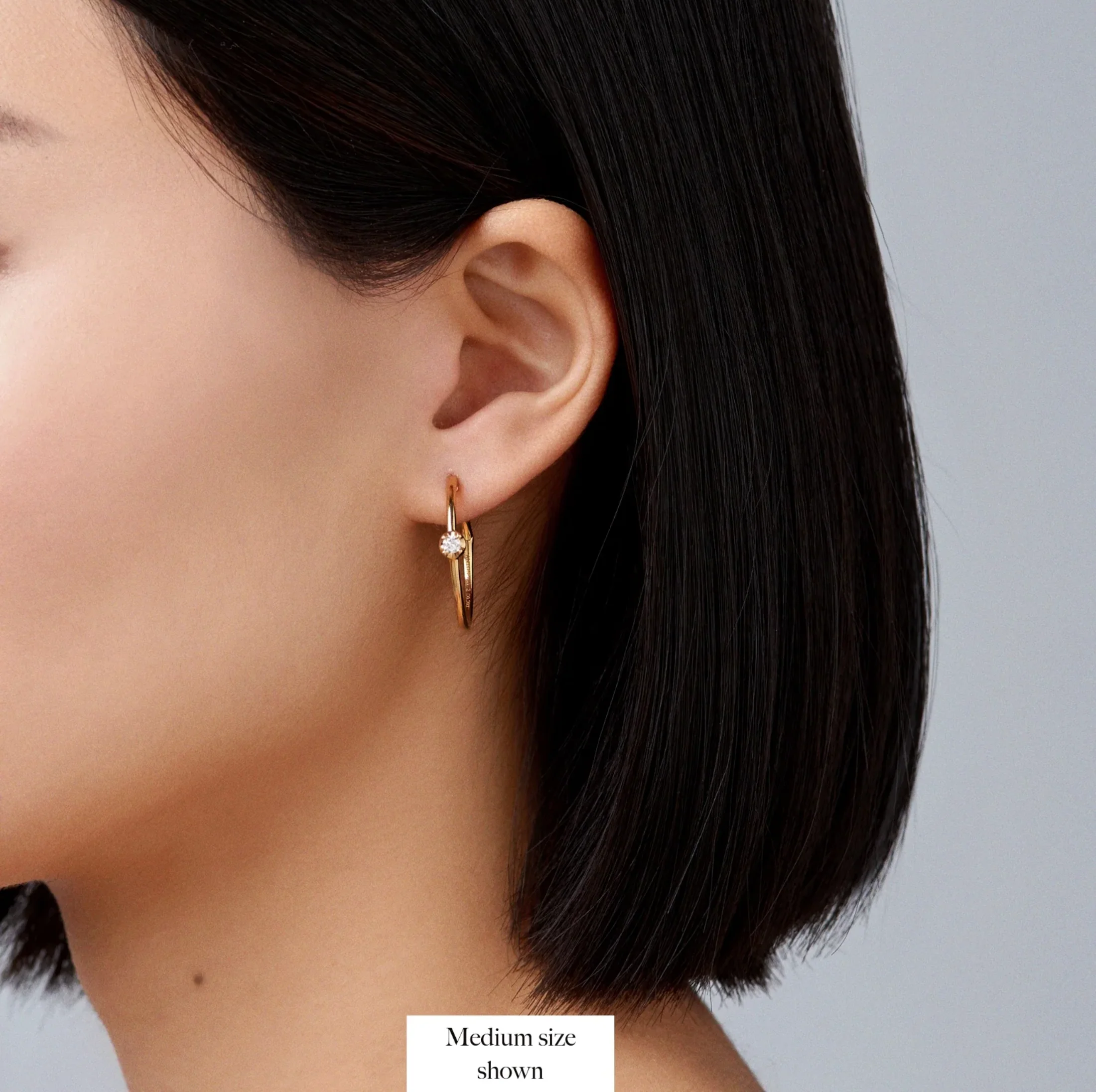 Allure Medium Diamond Hoops | 18K Yellow Gold - Image 2