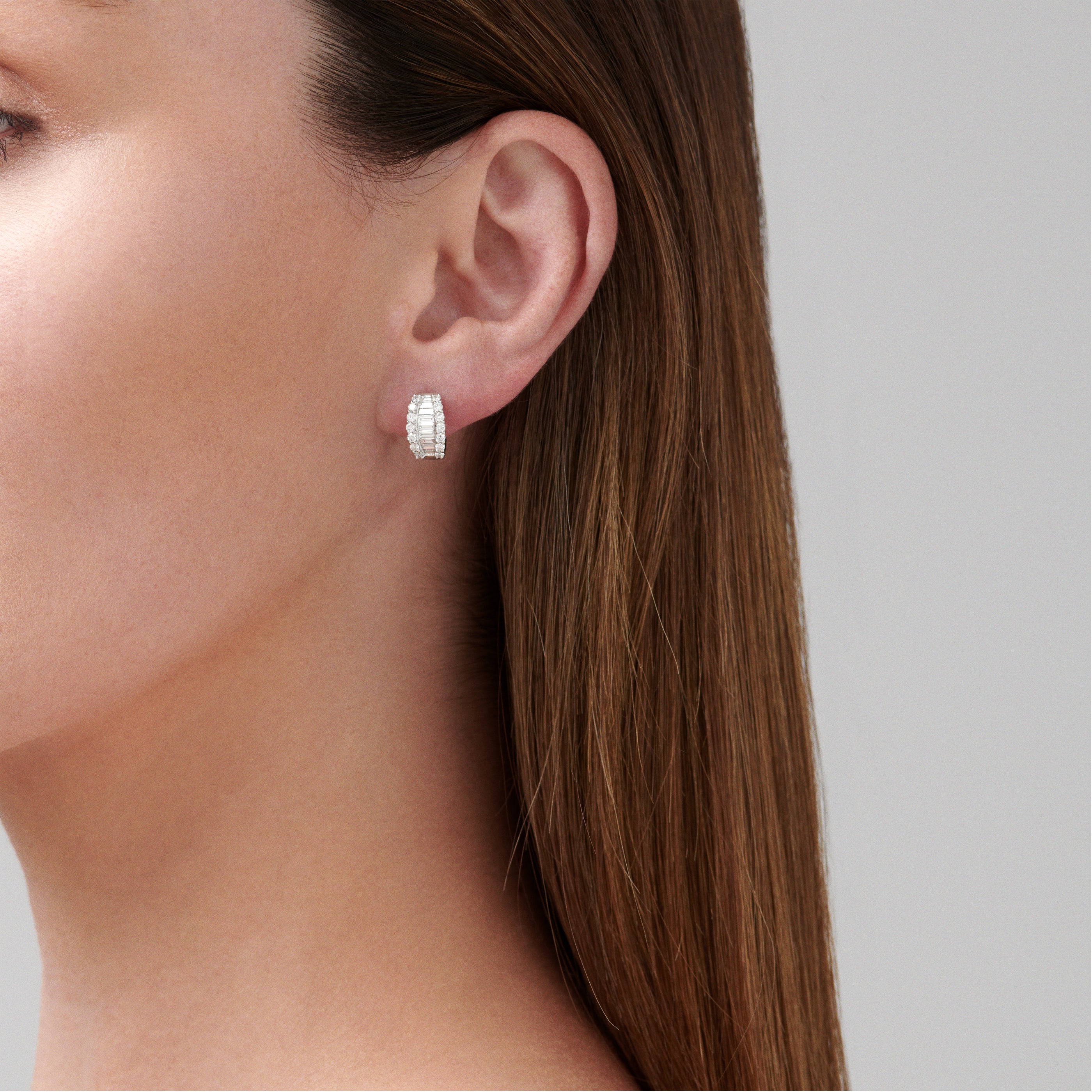 Artisan Baguette Huggies | Yellow Gold & Natural Diamond - Image 4
