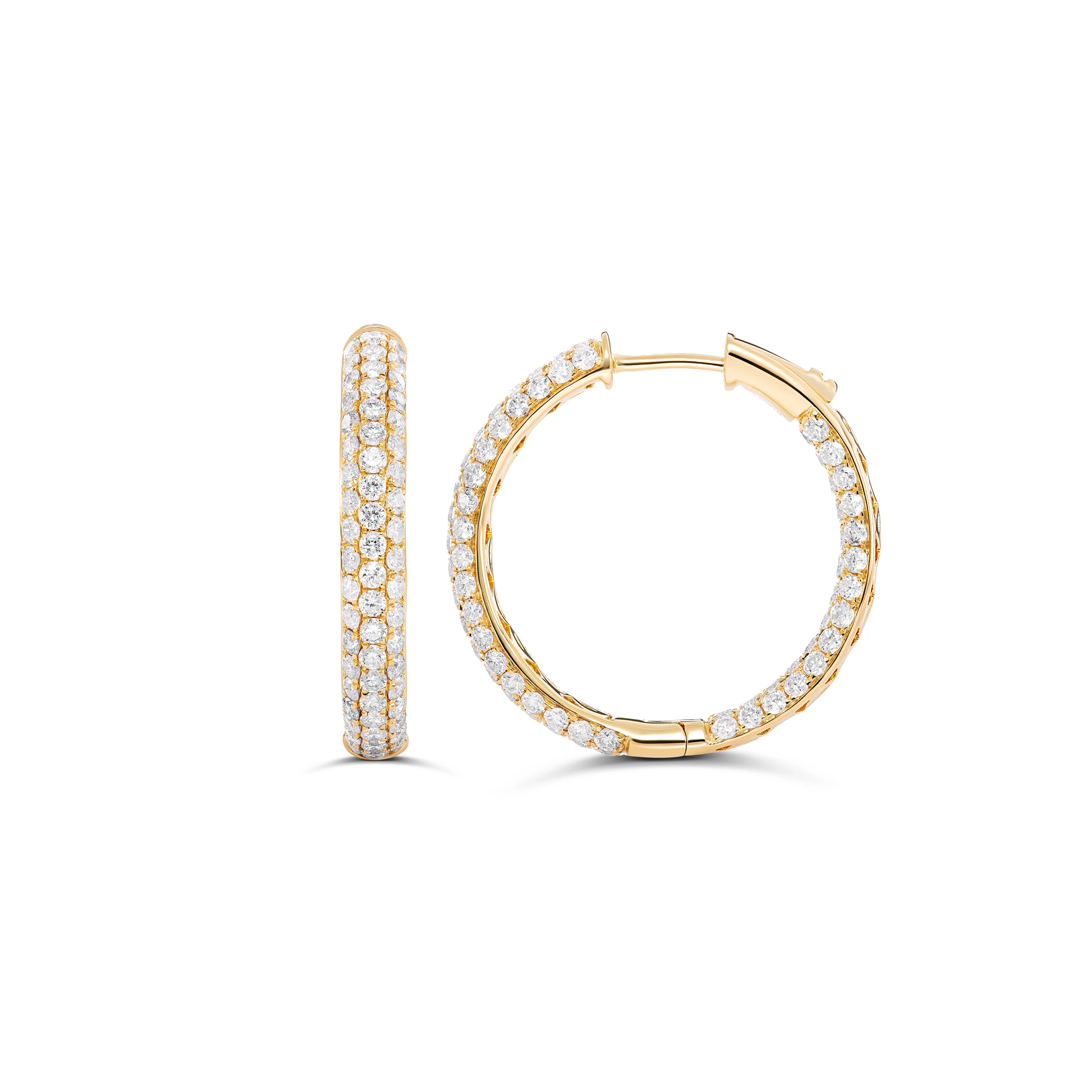 Artisan Pavé Hoop Earrings | White Gold - Image 4