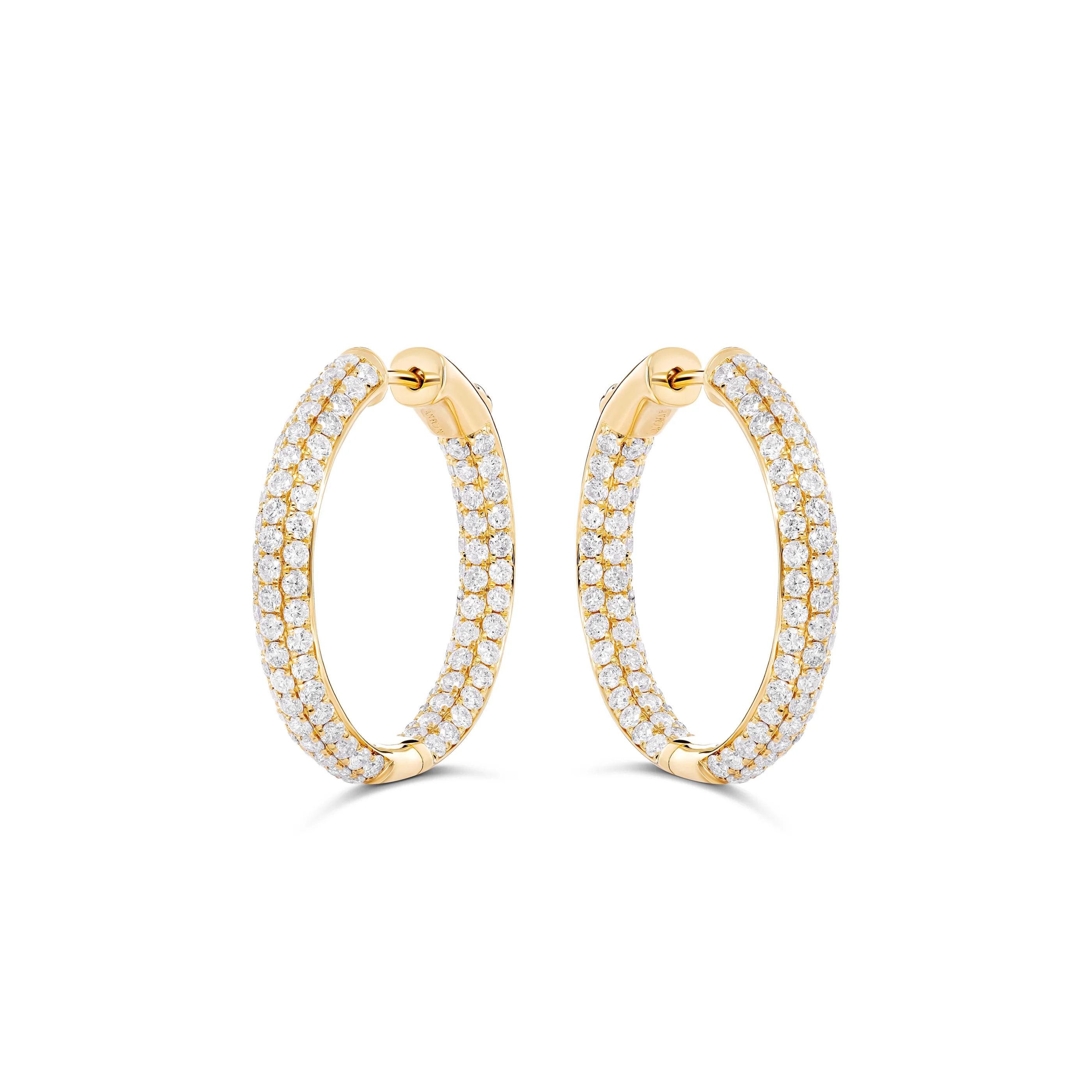 Artisan Pavé Hoop Earrings | White Gold - Image 6