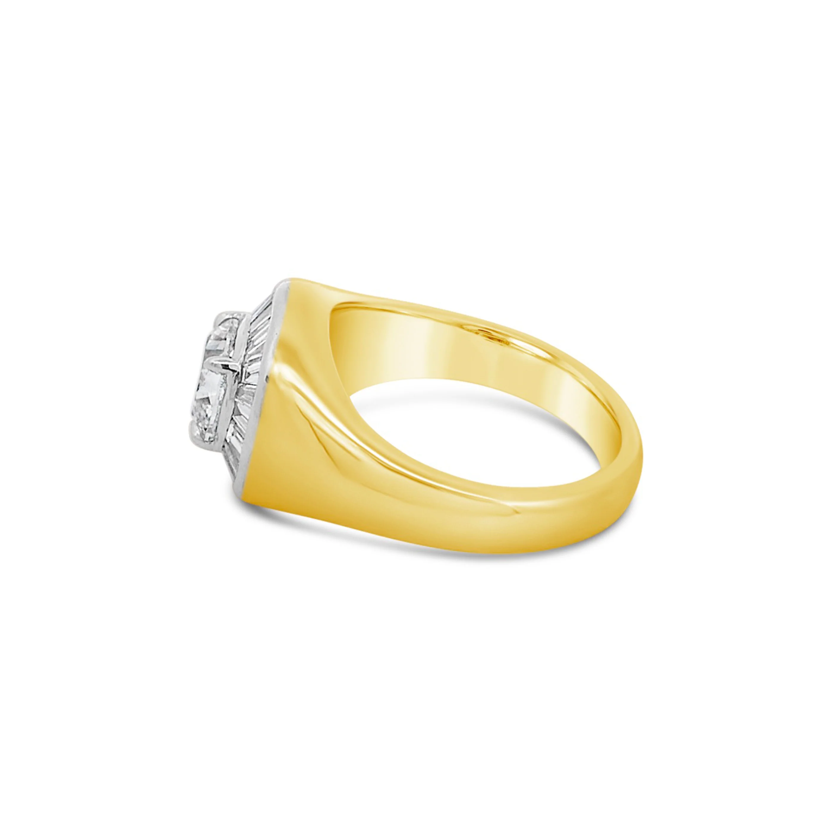 Artisan Sigma Cushion Cut Diamond Signet Ring | 18K Yellow Gold - Image 3