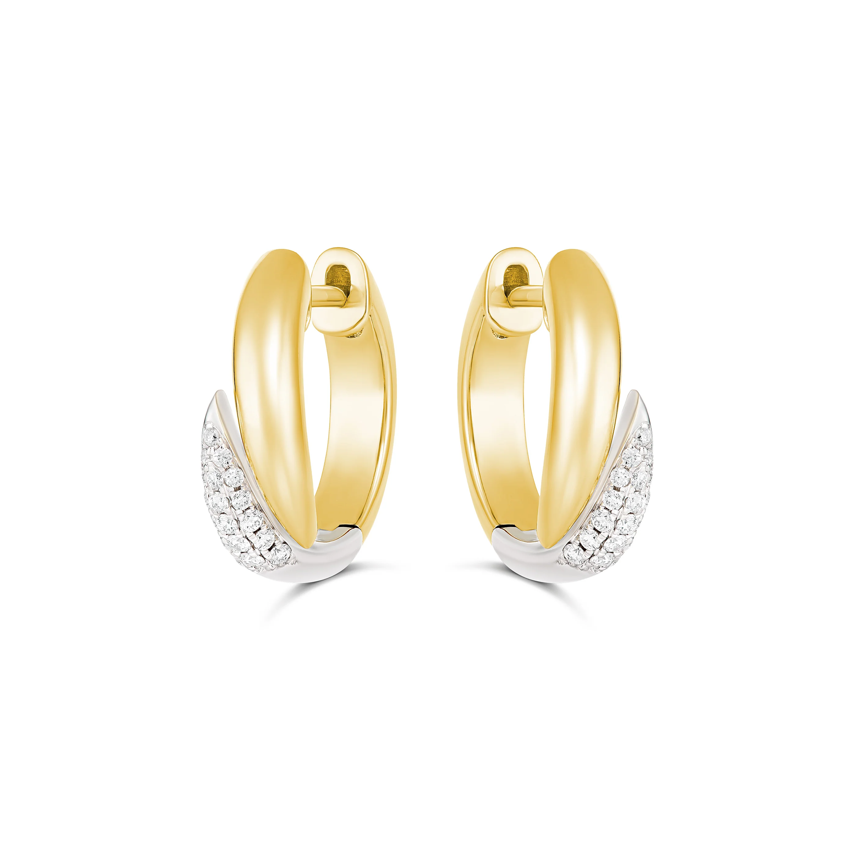 Artisan Two Tone Diamond Huggies - Image 3