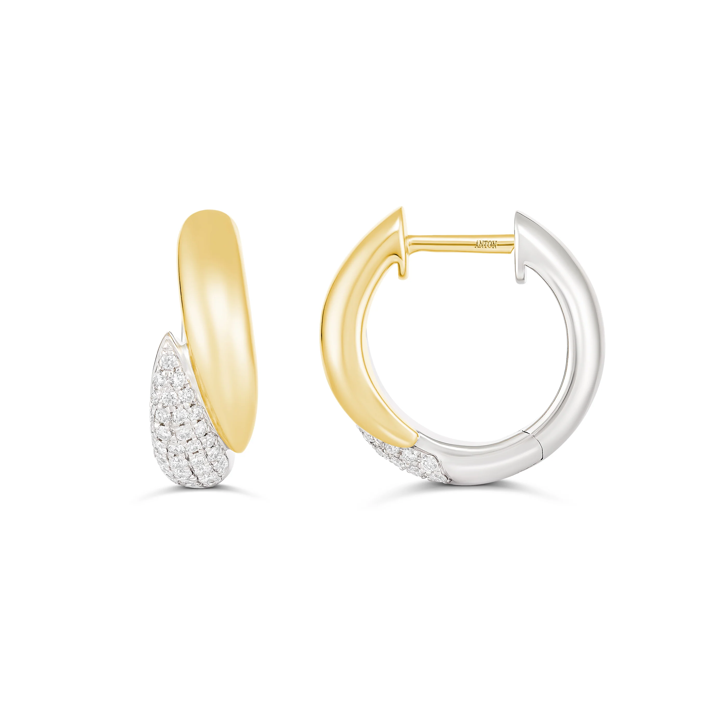 Artisan Two Tone Diamond Huggies - Image 5