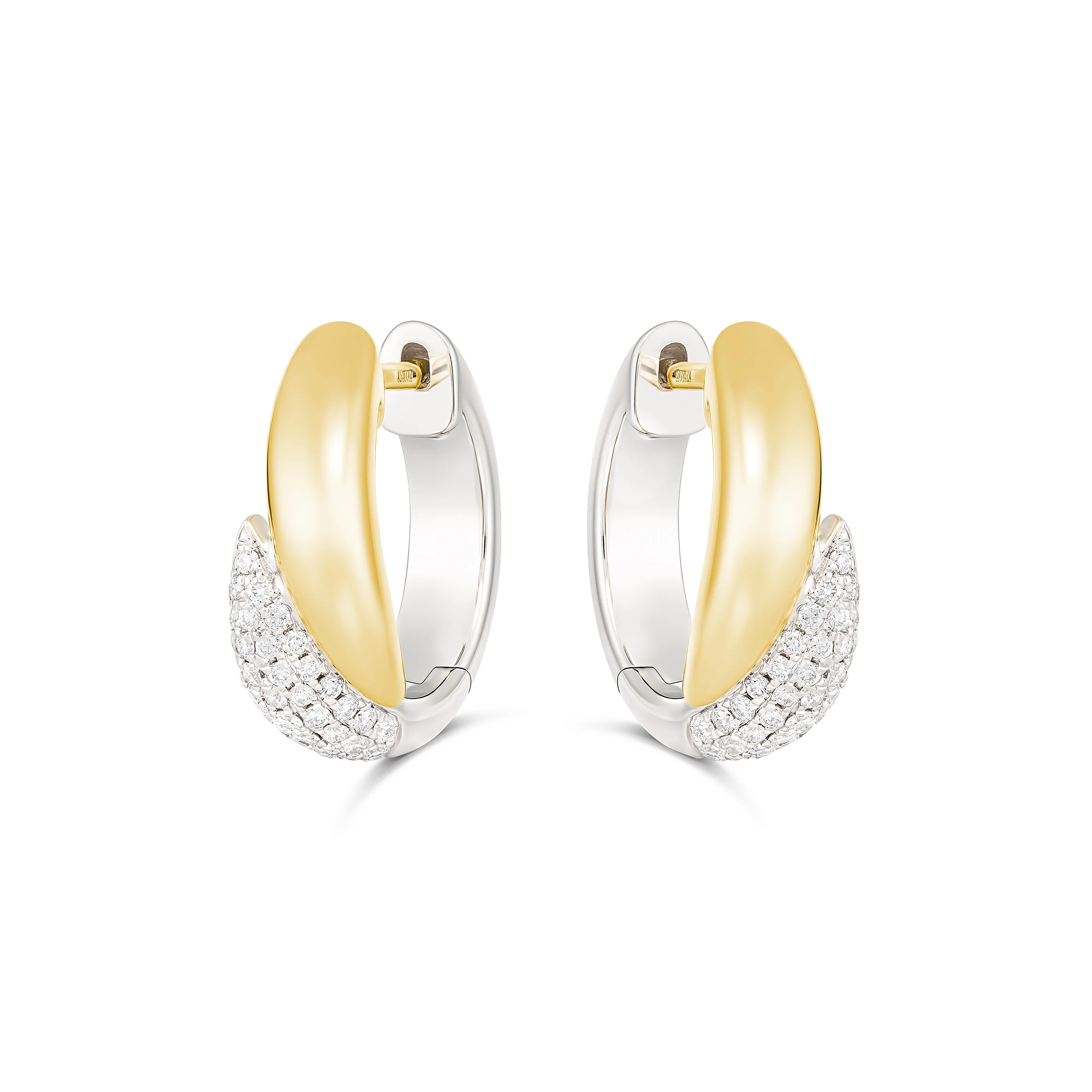 Artisan Two Tone Diamond Huggies - Image 7