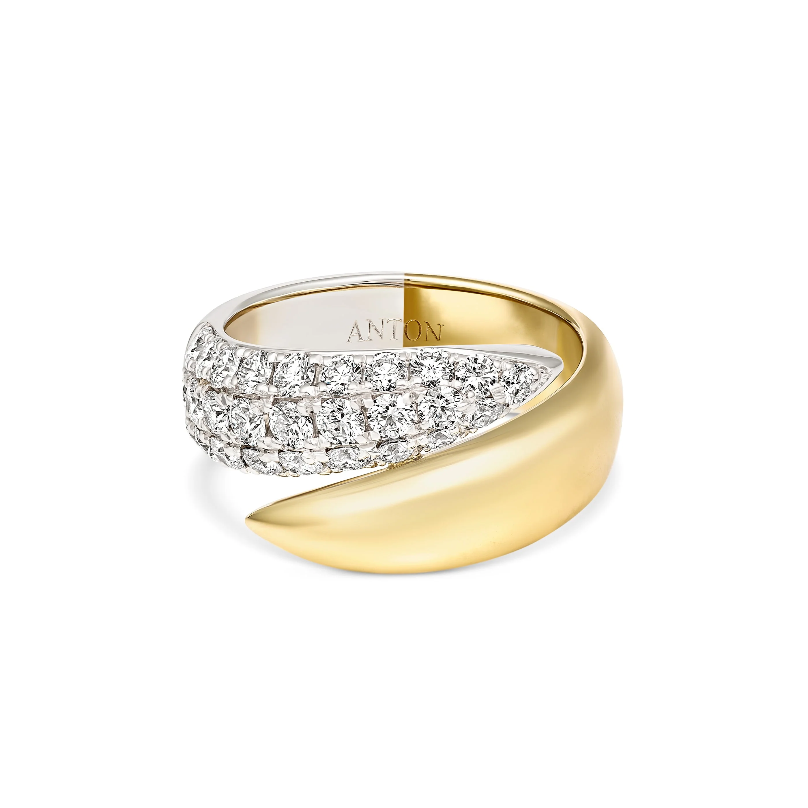 Artisan Two Tone Three Row Large Diamond Ring - Image 2