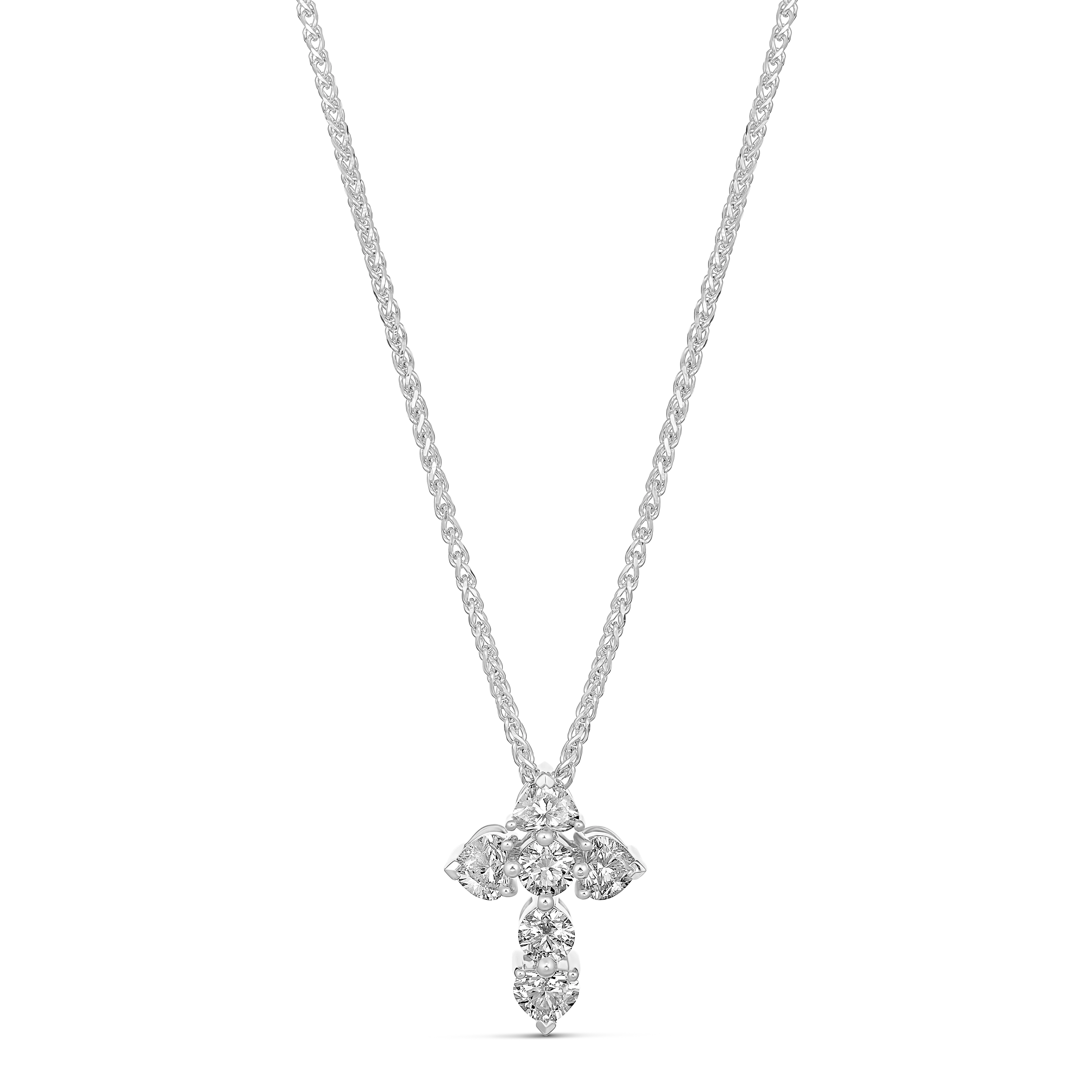 Aurora | Cross Diamond Necklace White Gold - Image 5