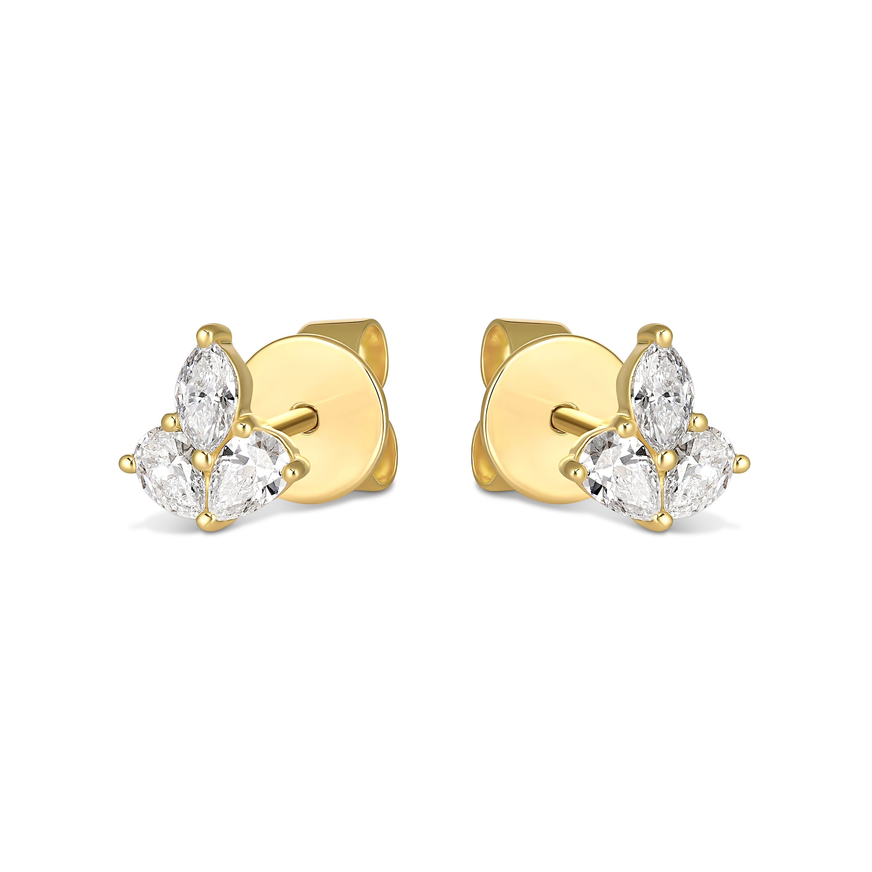 Icon Blossom Diamond Stud Earrings | 18K Yellow Gold - Image 3