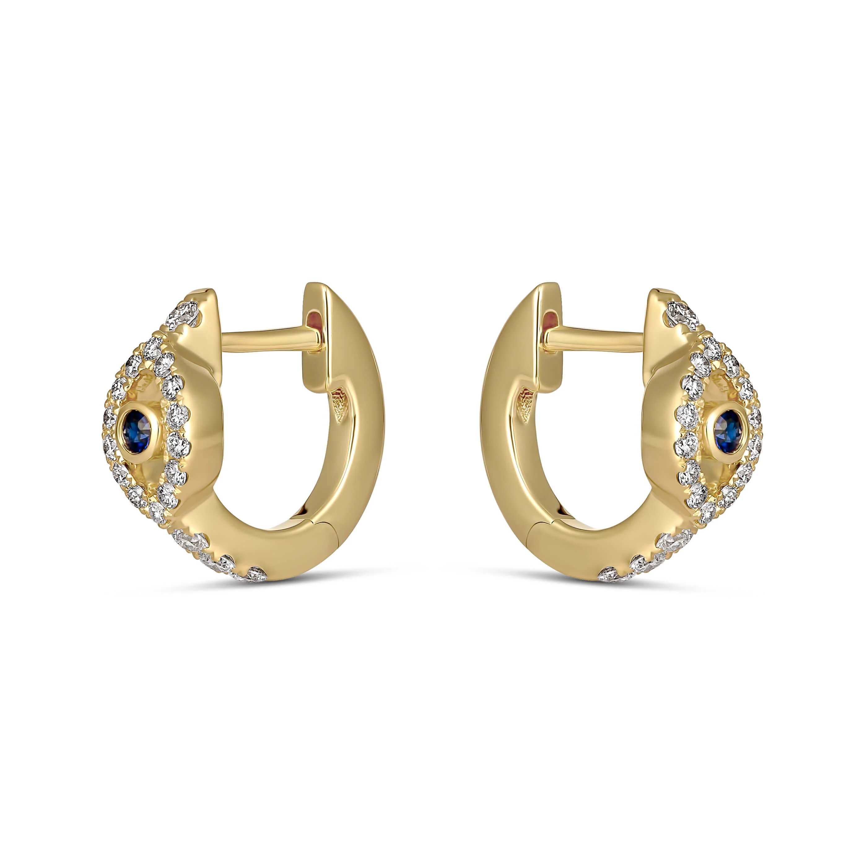 Capri Dreaming® Cora Evil Eye Diamond Huggies | 18K Yellow Gold - Image 4