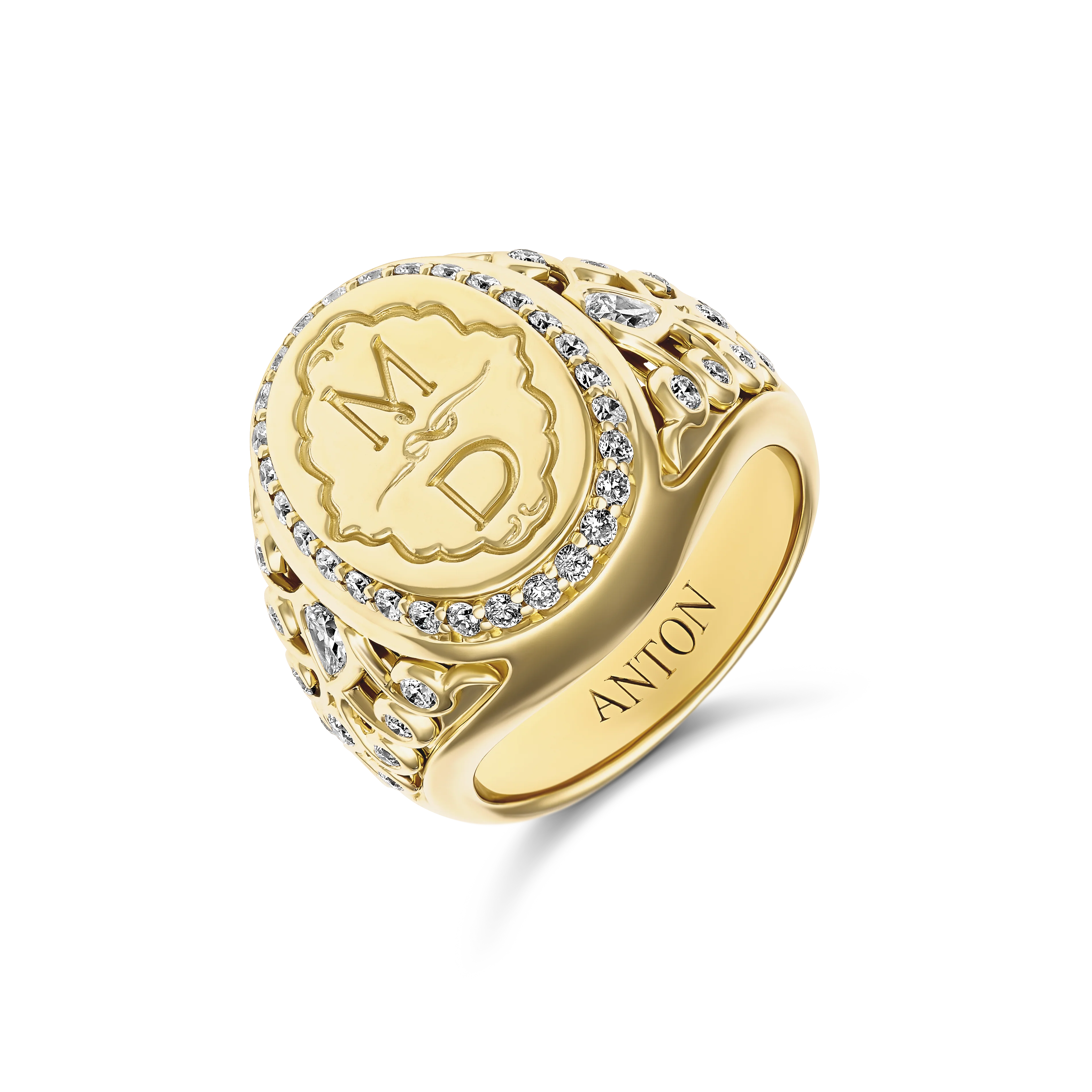 Capri Dreaming® Bold Crest Diamond Signet Ring | 18K Yellow Gold - Image 4