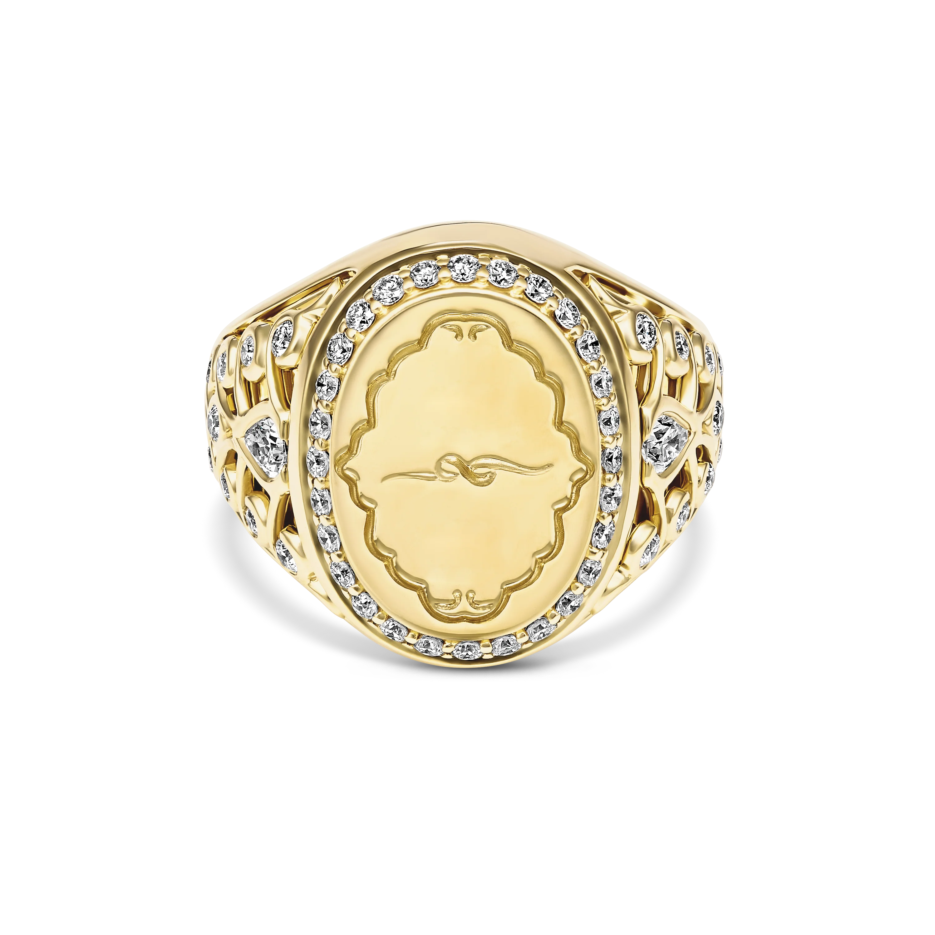 Capri Dreaming® Bold Crest Diamond Signet Ring | 18K Yellow Gold - Image 6
