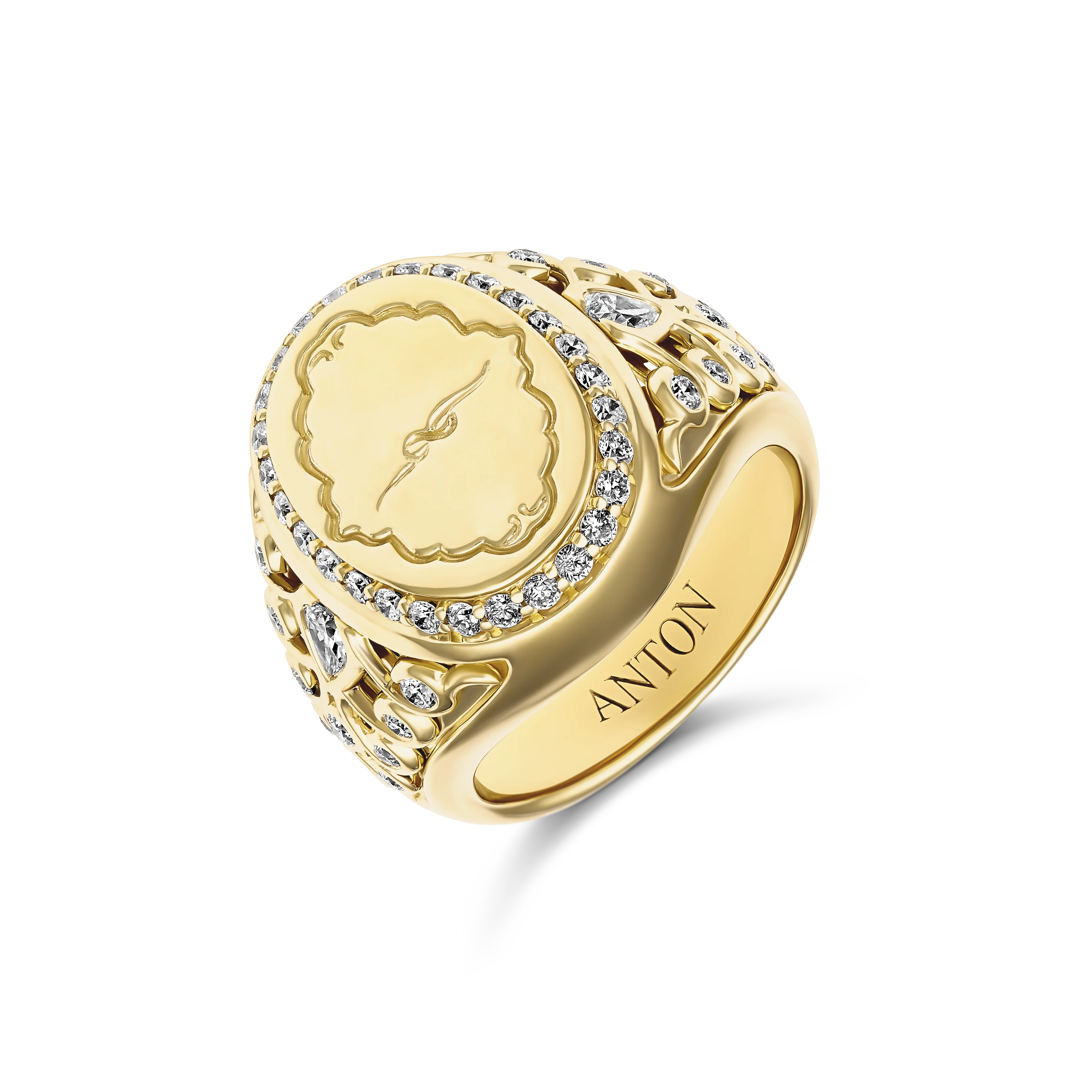Capri Dreaming® Bold Crest Diamond Signet Ring | 18K Yellow Gold - Image 7