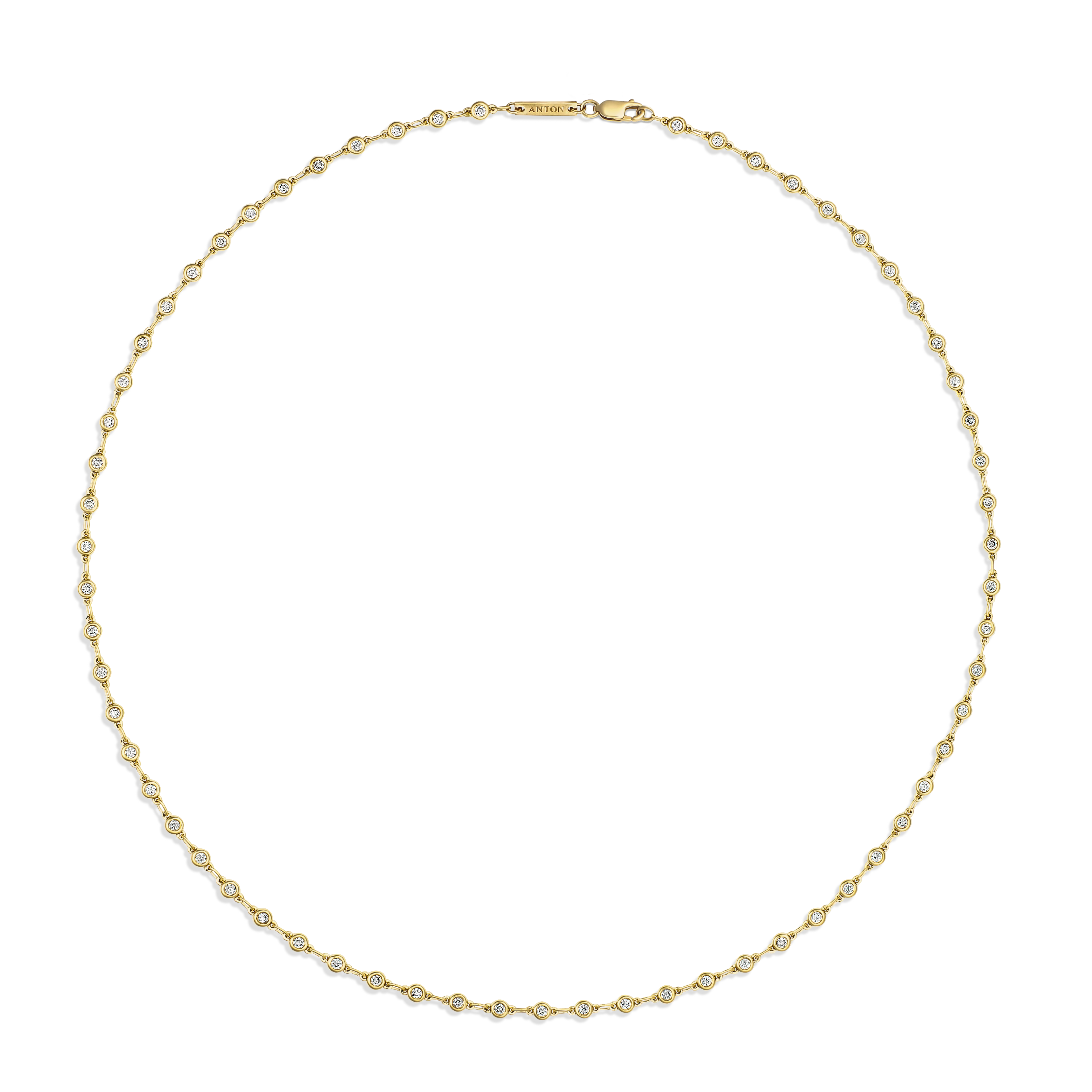 Capri Dreaming® Diamond Dot Link Necklace | 18K Yellow Gold - Image 2