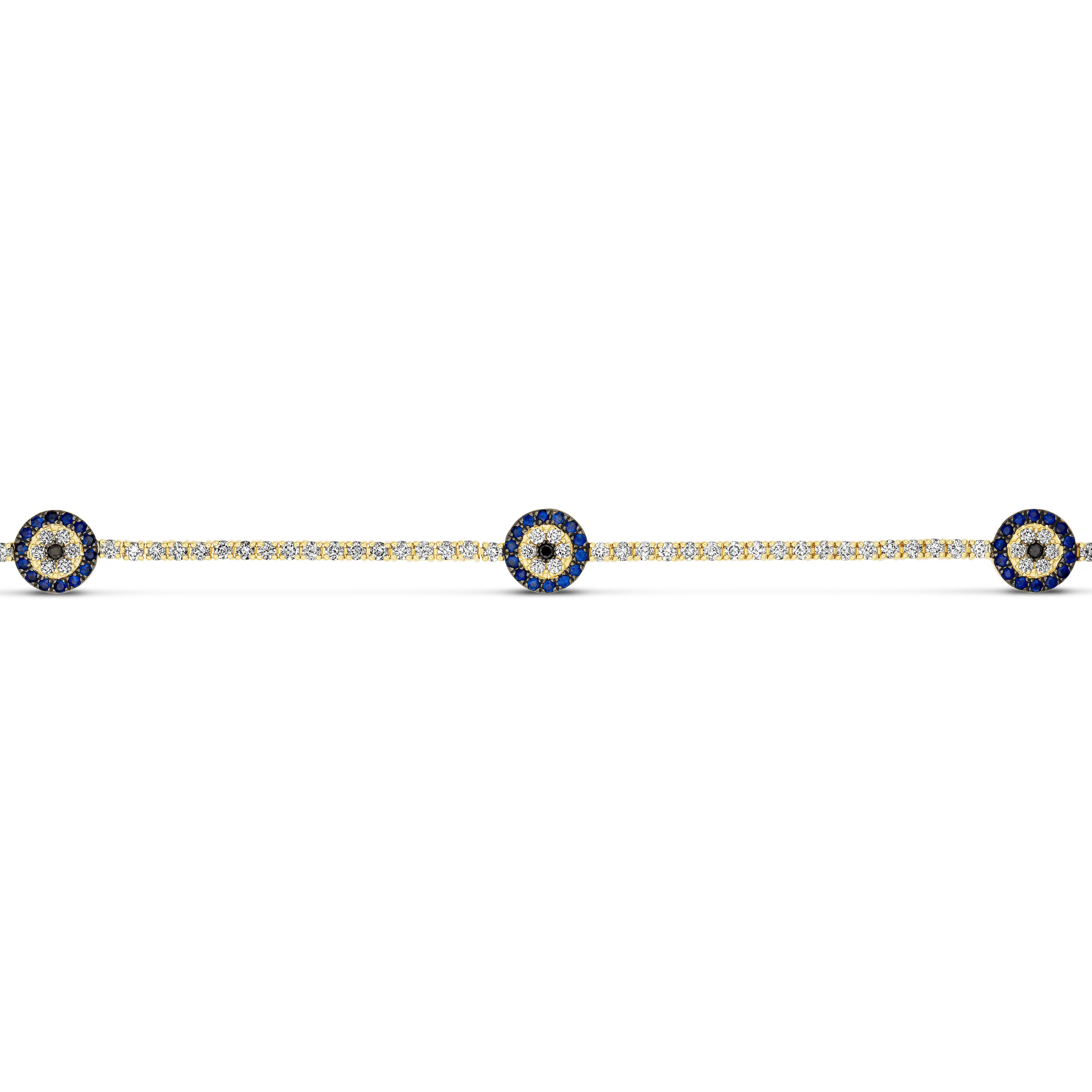 Capri Dreaming® Evil Eye Trio and Diamond Tennis Bracelet | 18K Yellow Gold - Image 2