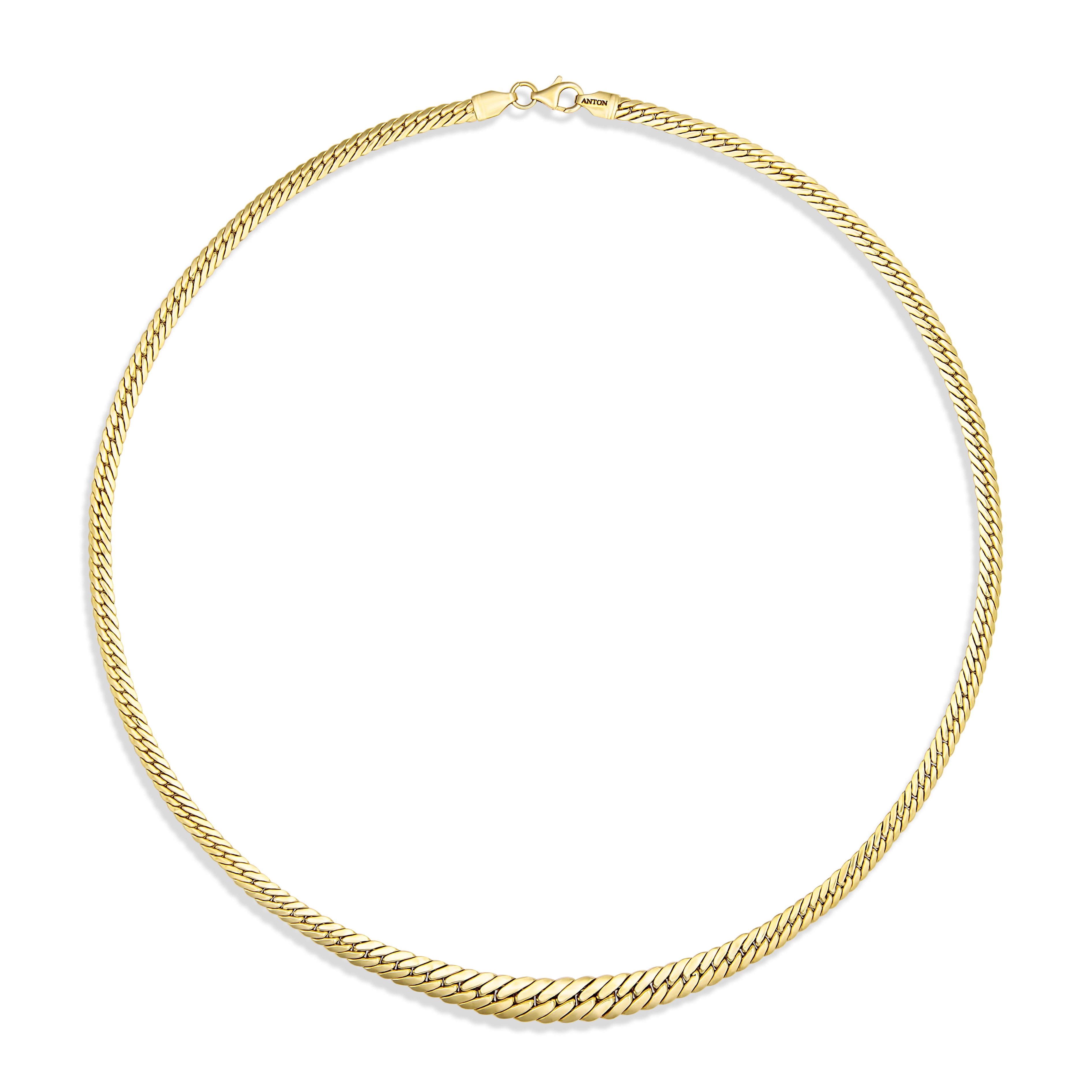 Capri Dreaming® Graduating Herringbone Chain Necklace | 18K Yellow Gold - Image 2