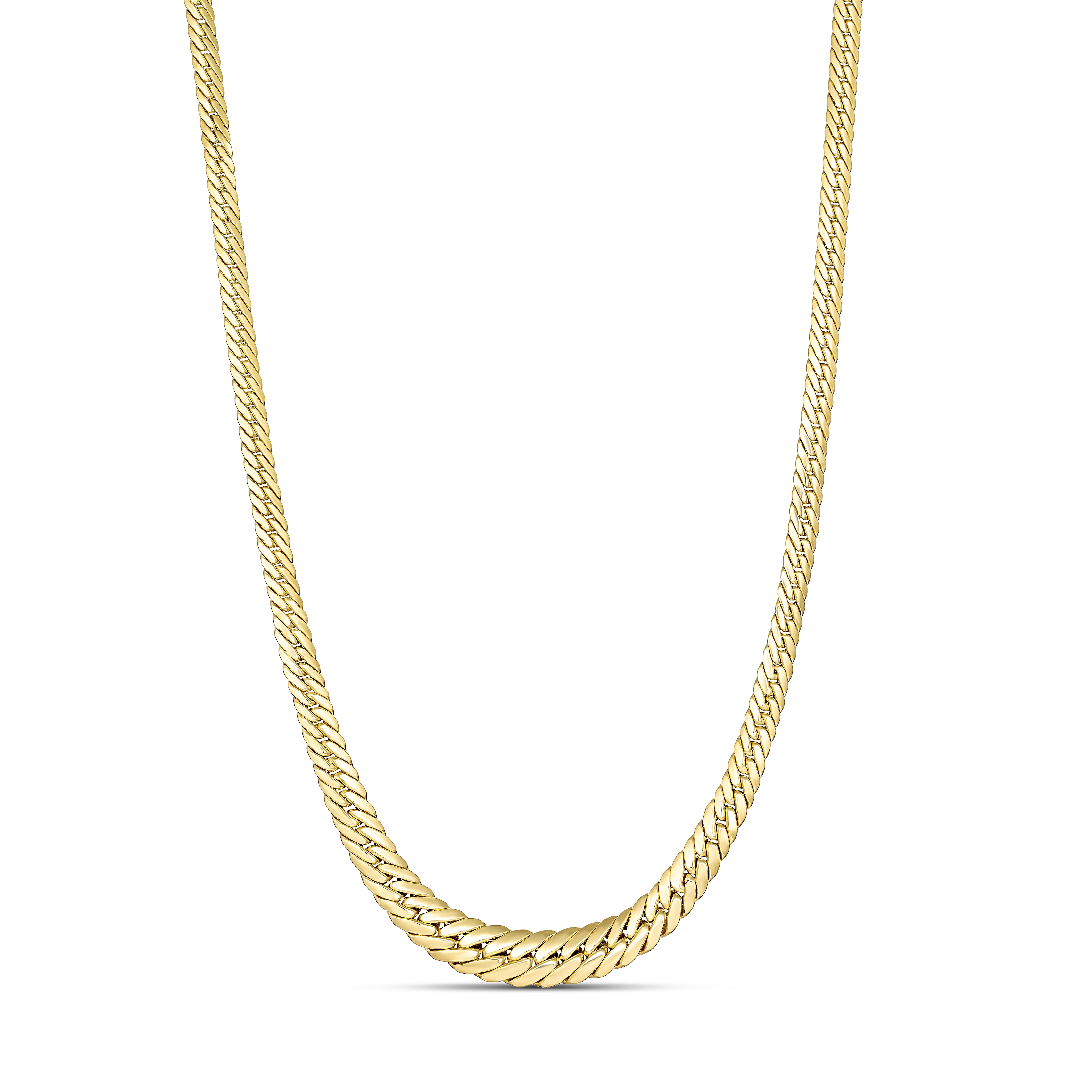 Capri Dreaming® Graduating Herringbone Chain Necklace | 18K Yellow Gold - Image 3