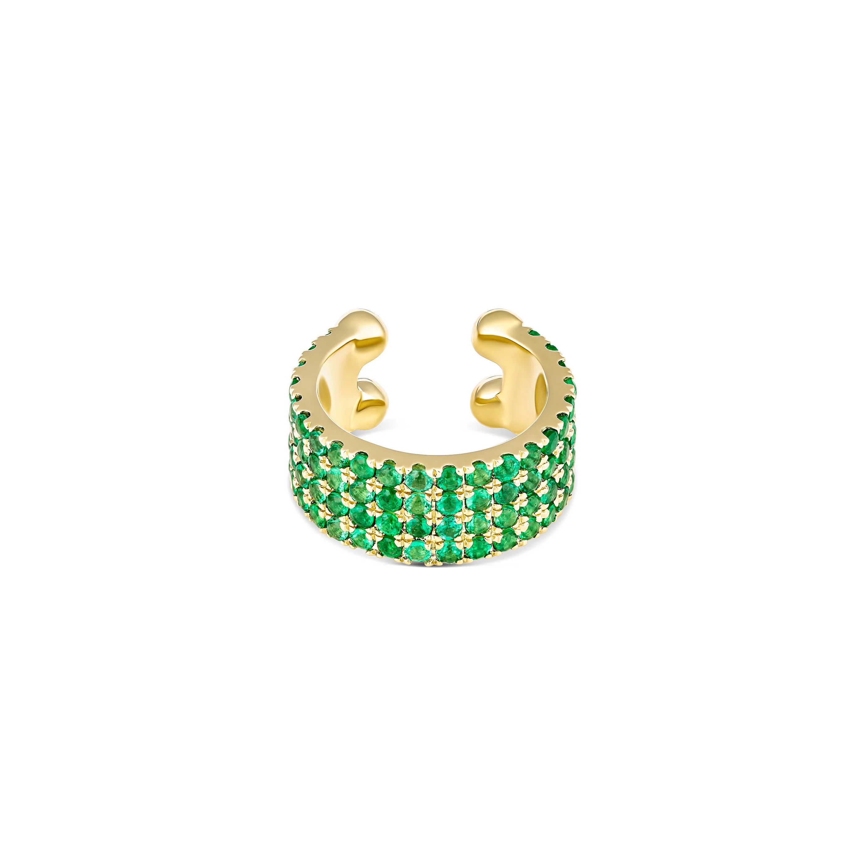 Capri Dreaming® Cici Emerald Gemstone Ear Cuff | 18K Yellow Gold - Image 3