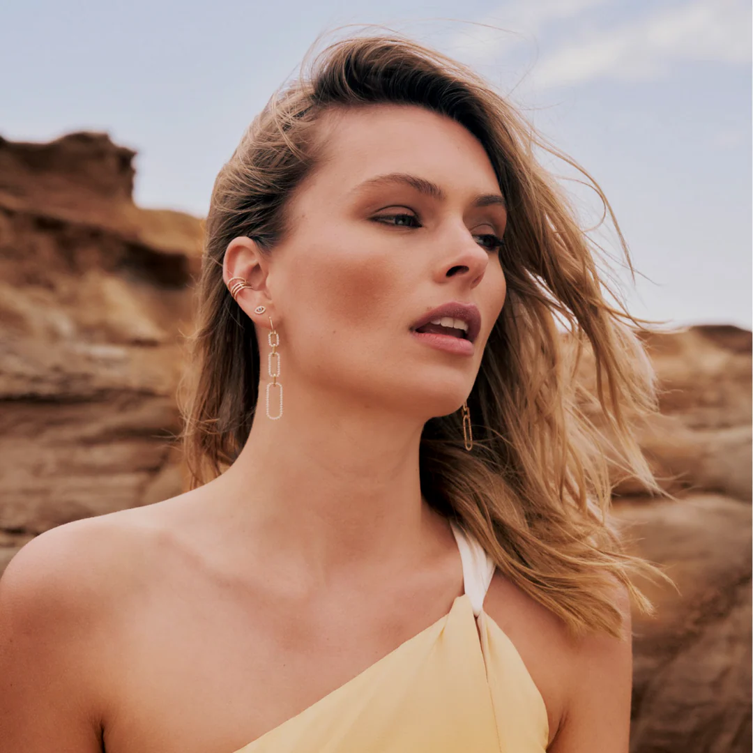 Capri Dreaming® Evil Eye Single Earring | White & Yellow Gold - Image 9