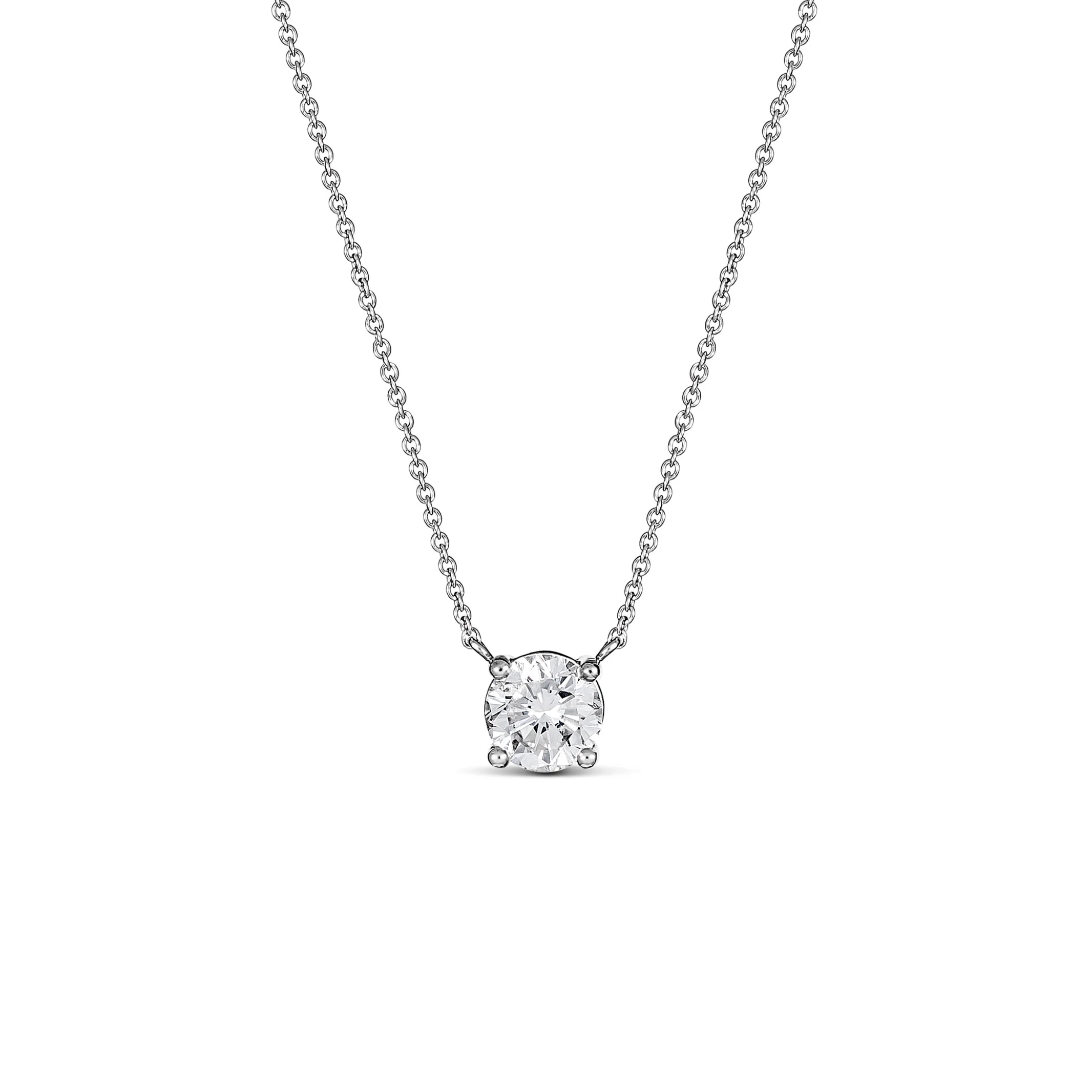 Classic 4 Claw Diamond Pendant Necklace | 18K Yellow Gold - Image 18