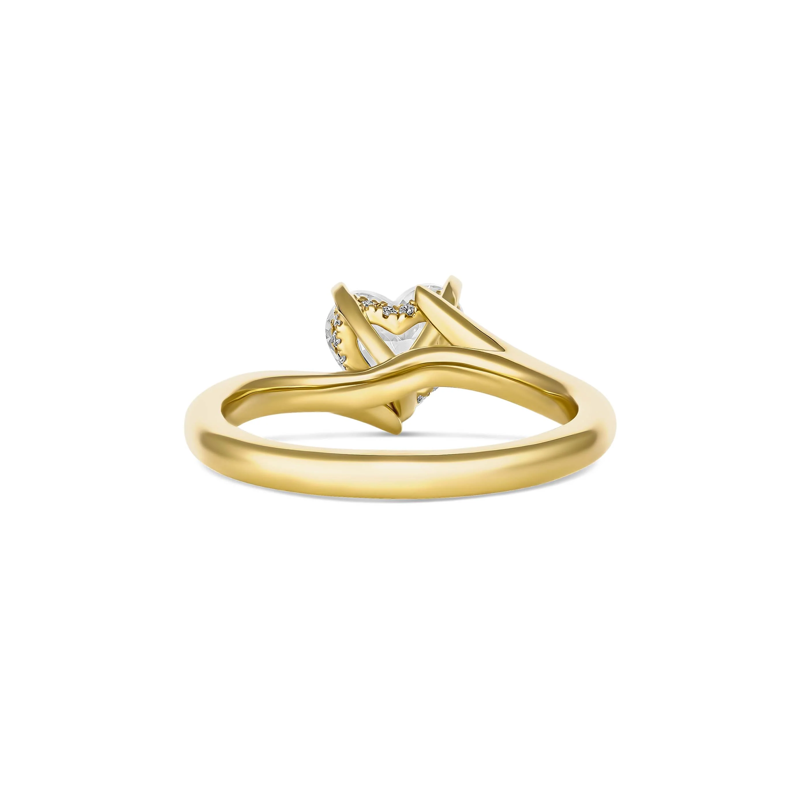 Classic Claudette Heart Shaped Diamond Engagement Ring | 18K Yellow Gold - Image 3