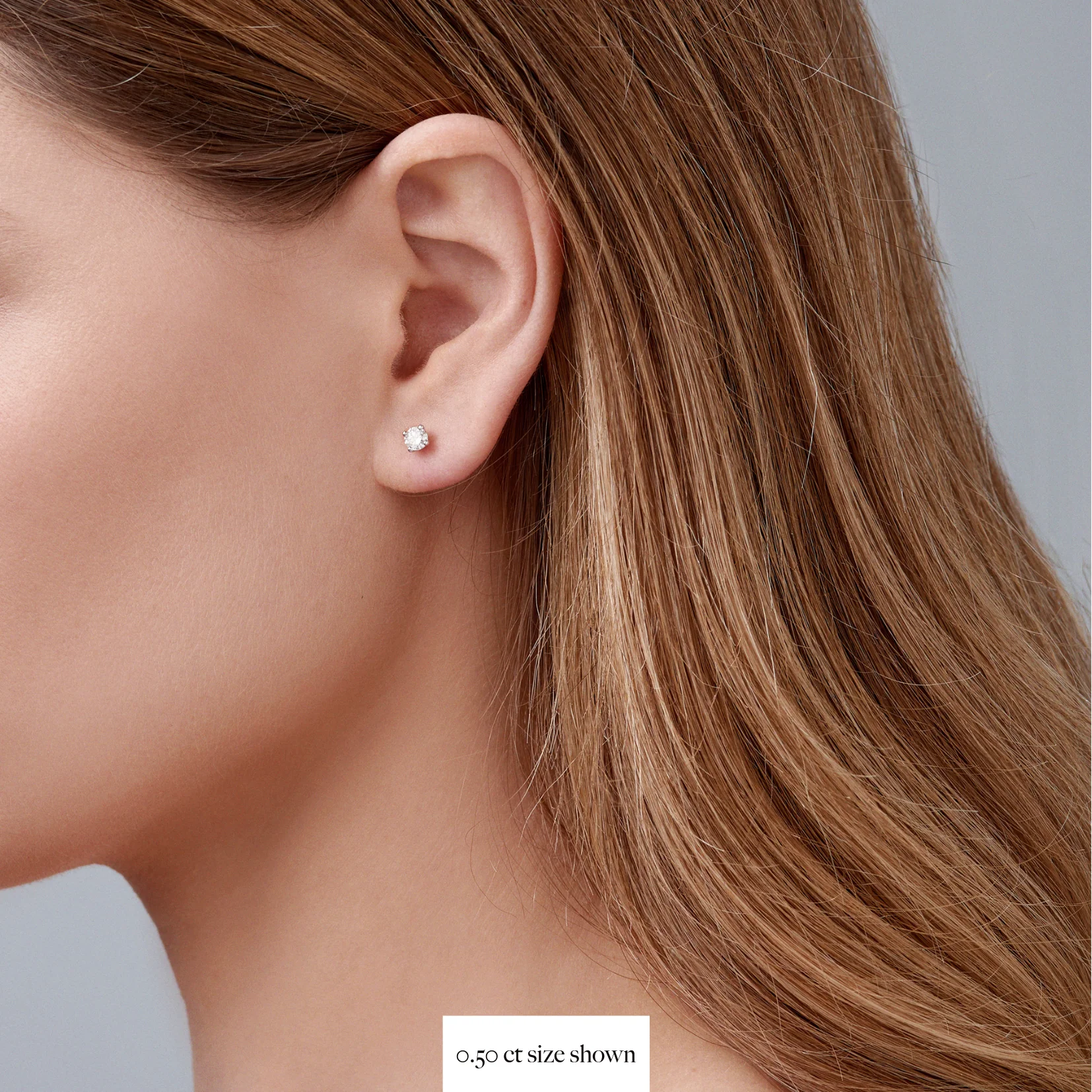 Classic Natural Diamond 4 Claw Stud Earrings | 18K White Gold - Image 10