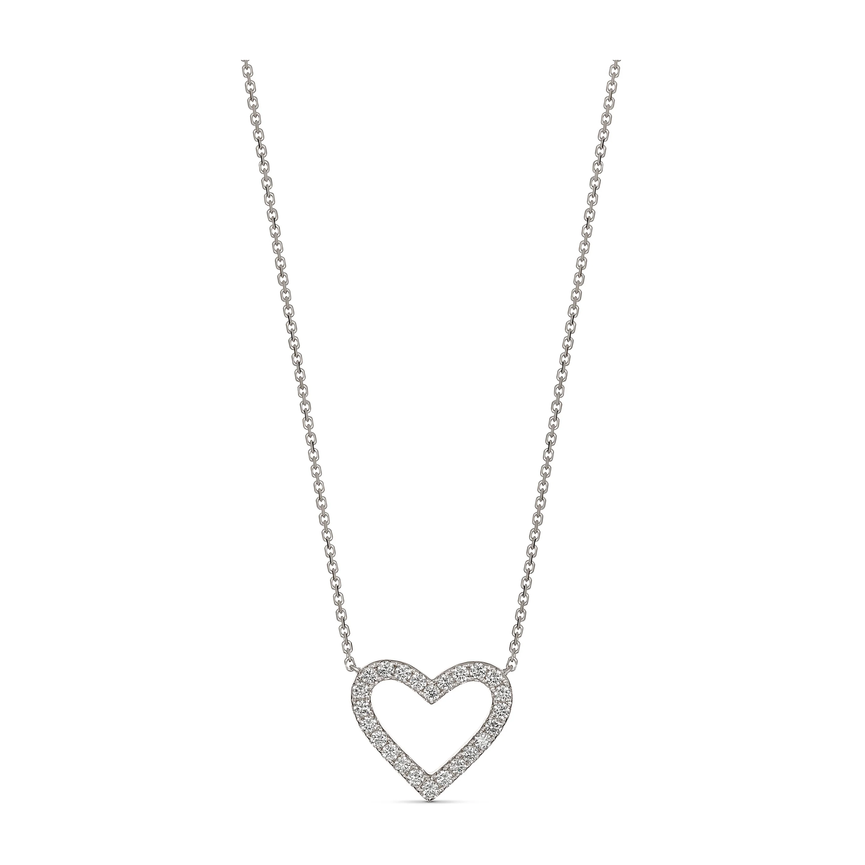Classic Diamond Heart Necklace | White Gold - Image 4