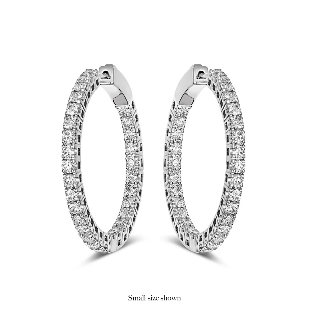Classic Eternity Hoops | White Gold - Image 4
