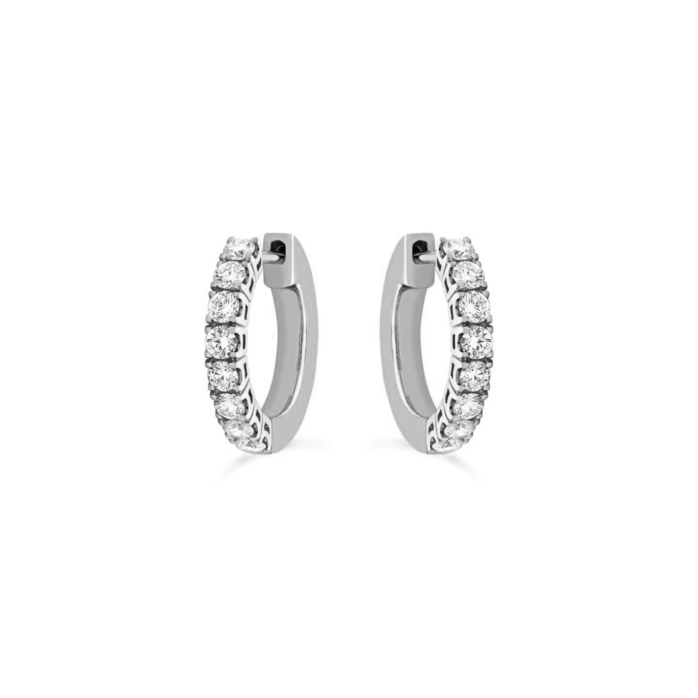 Classic Half Moon Small Hoops | 18K White Gold - Image 3
