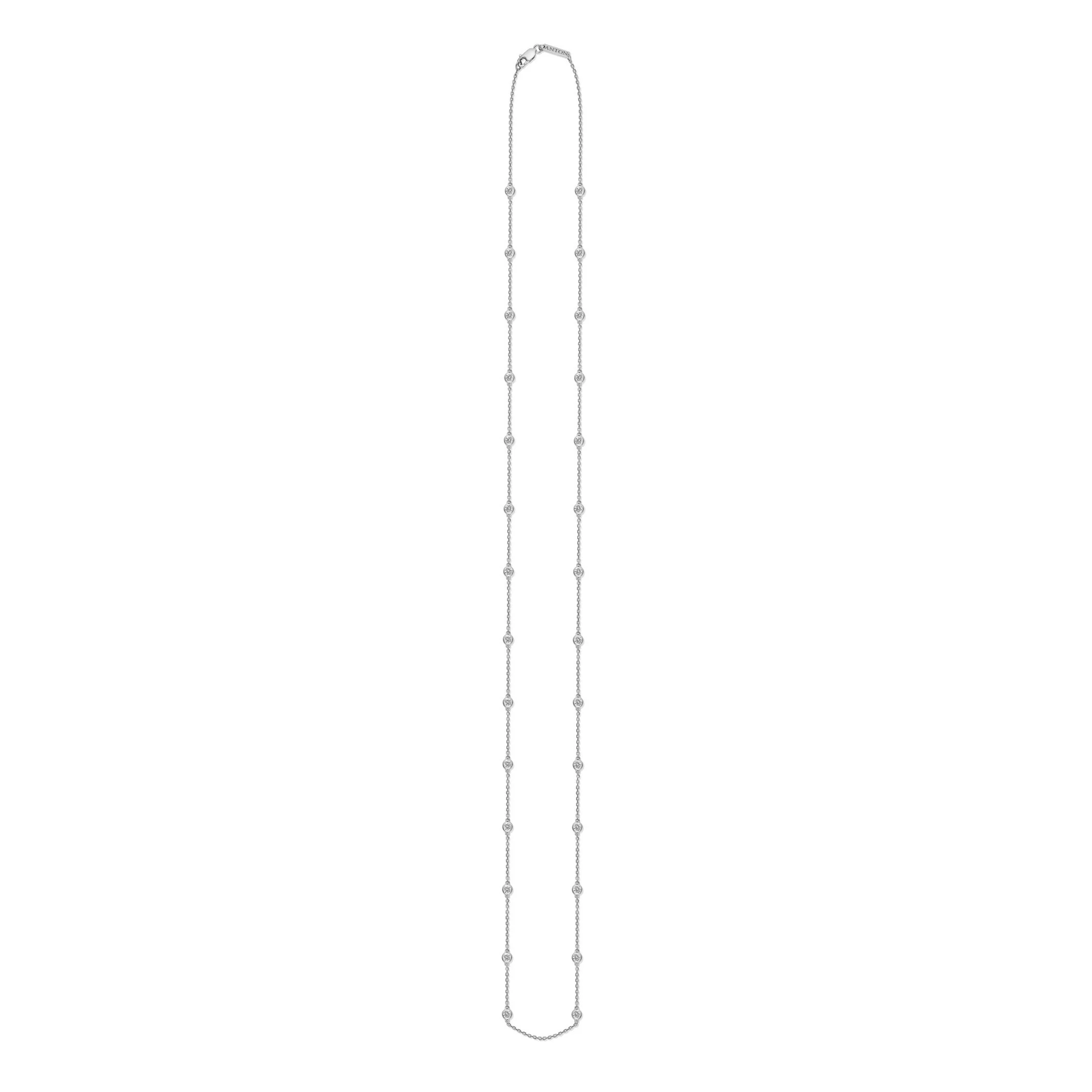 Capri Dreaming® Dot Chain 1.55CT Long Necklace | 18K White Gold - Image 2