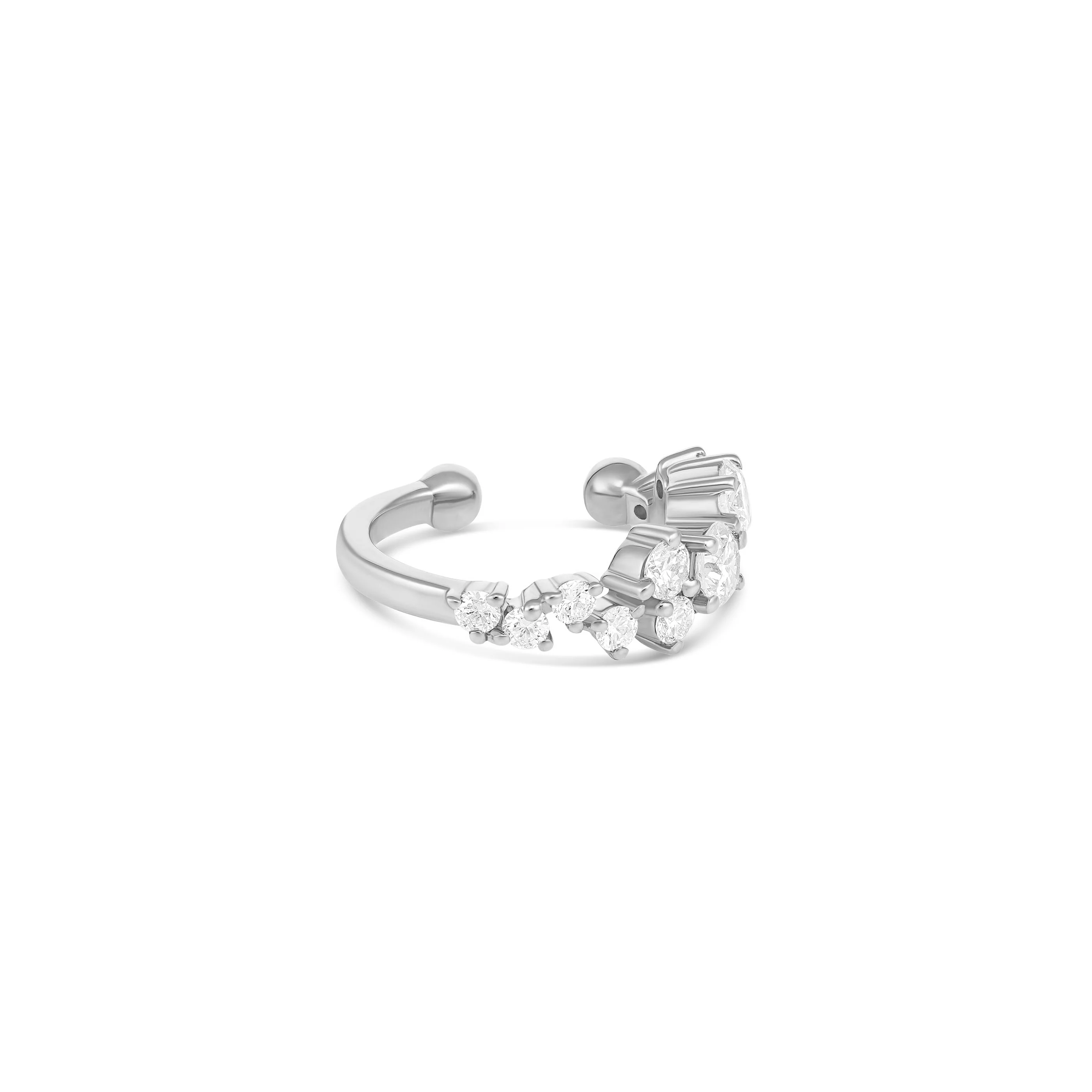 Galaxy Diamond Ear Cuff | 18K White Gold - Image 3