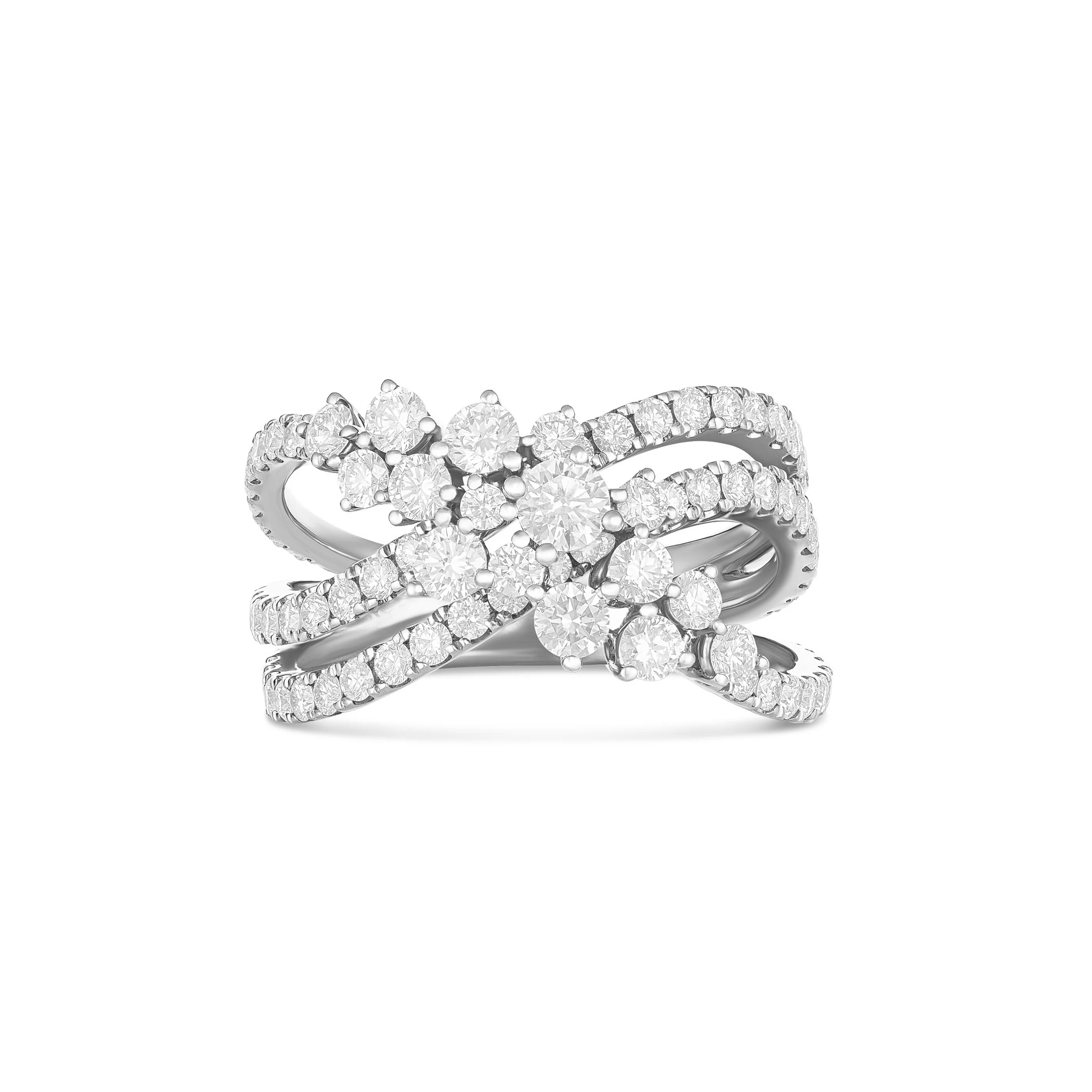 Galaxy Wave Diamond Ring | 18K White Gold