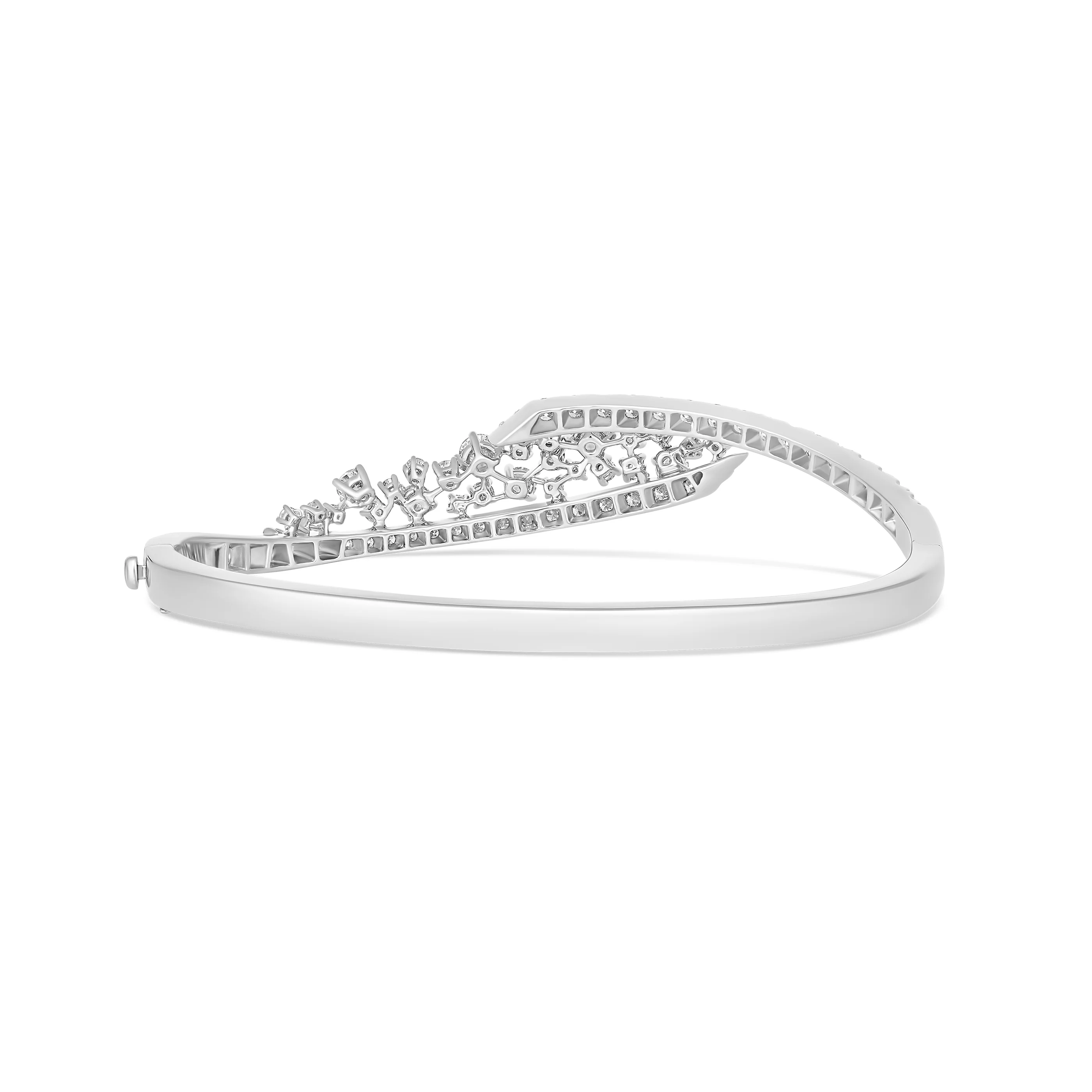 Galaxy Diamond Cluster Bangle | 18K White Gold - Image 3