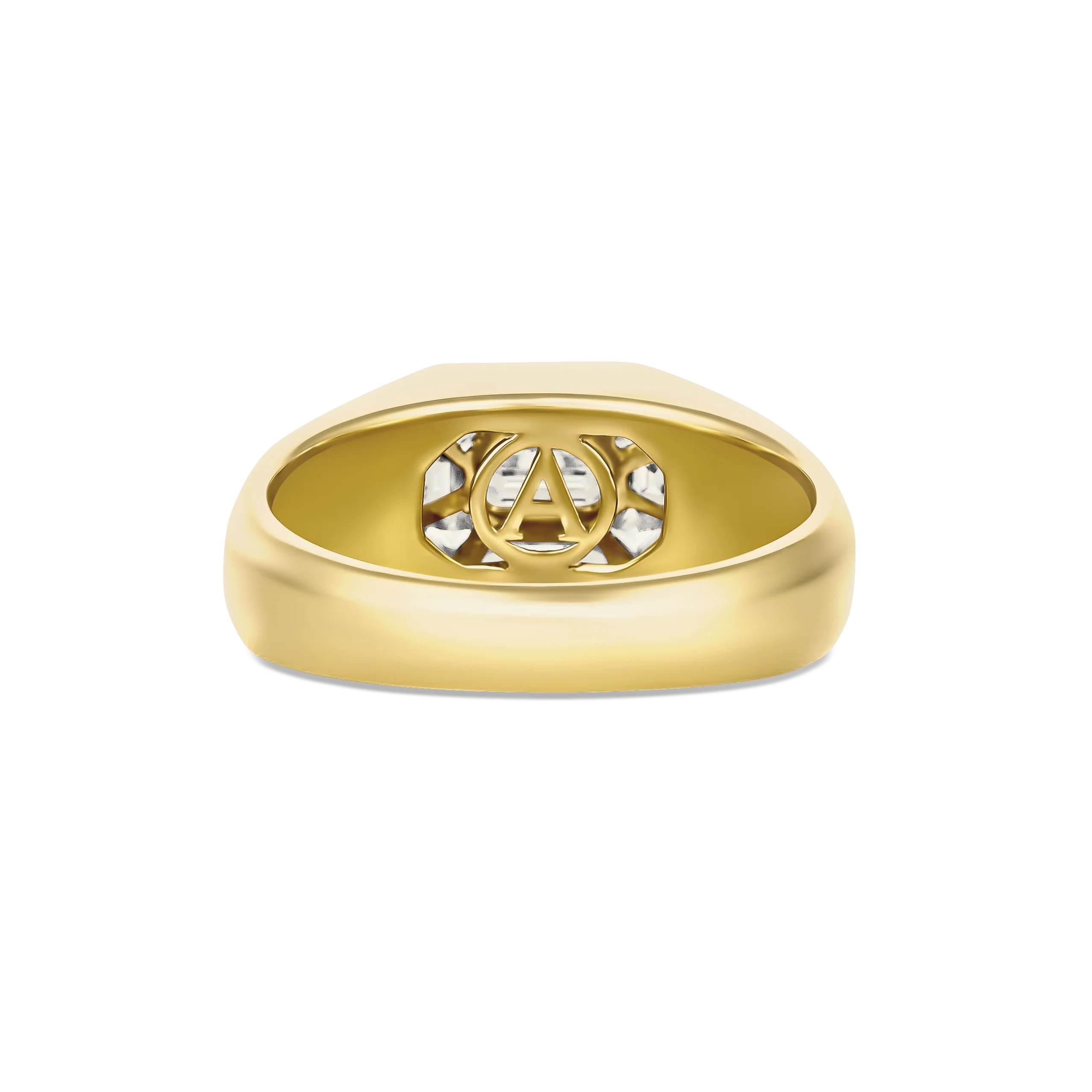 Illusion East-West Emerald Cut Illusion Signet Ring | 18k Yellow Gold - Image 3