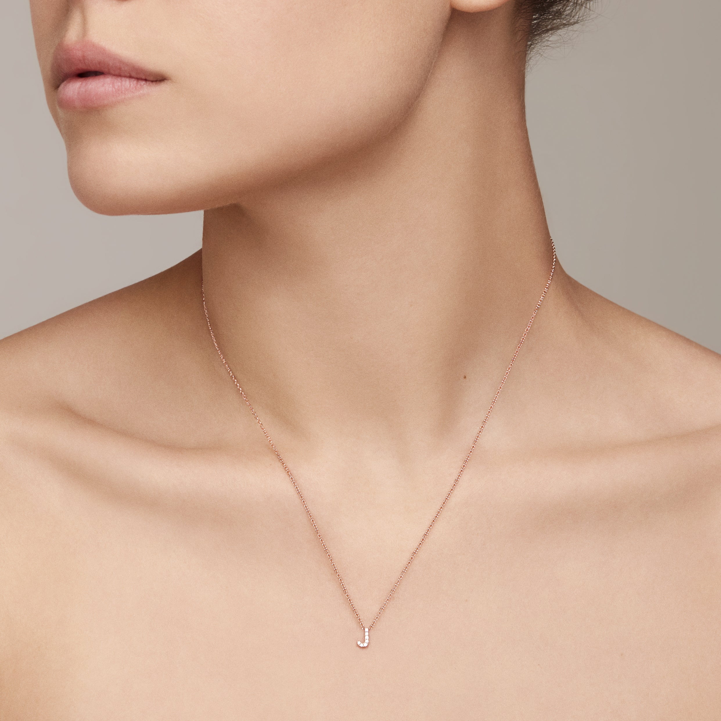 Initial Diamond Pendant Necklace | Rose Gold - Image 20