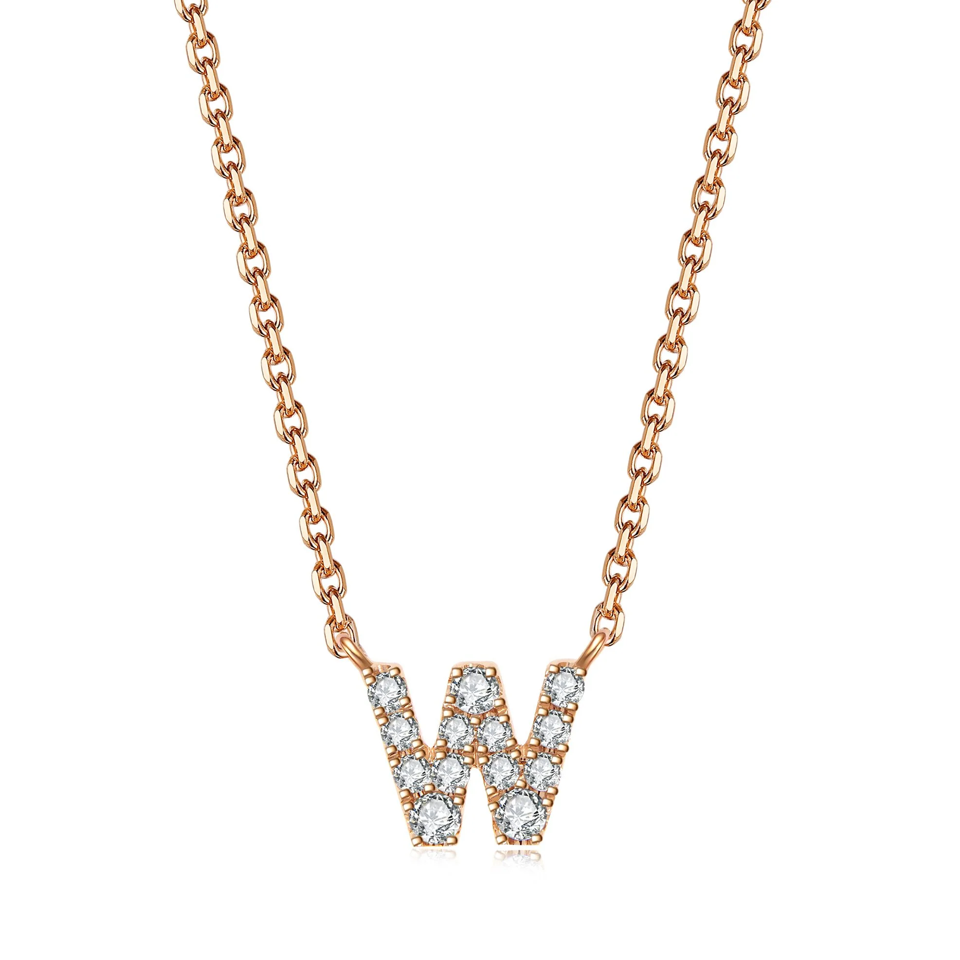 Initial Diamond Pendant Necklace | Rose Gold - Image 45