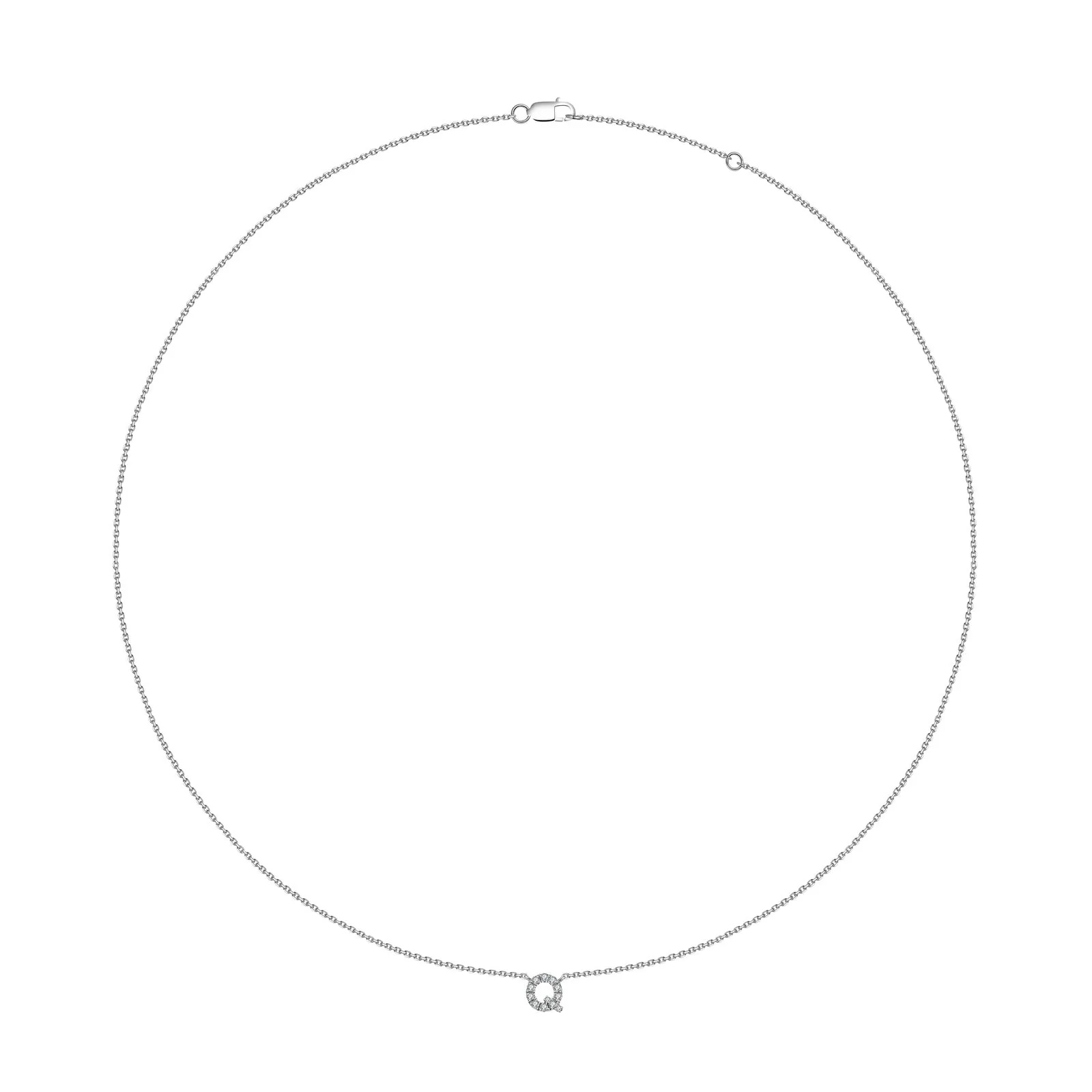 Initial Natural Diamond Pendant Necklace | 18K White Gold - Image 49