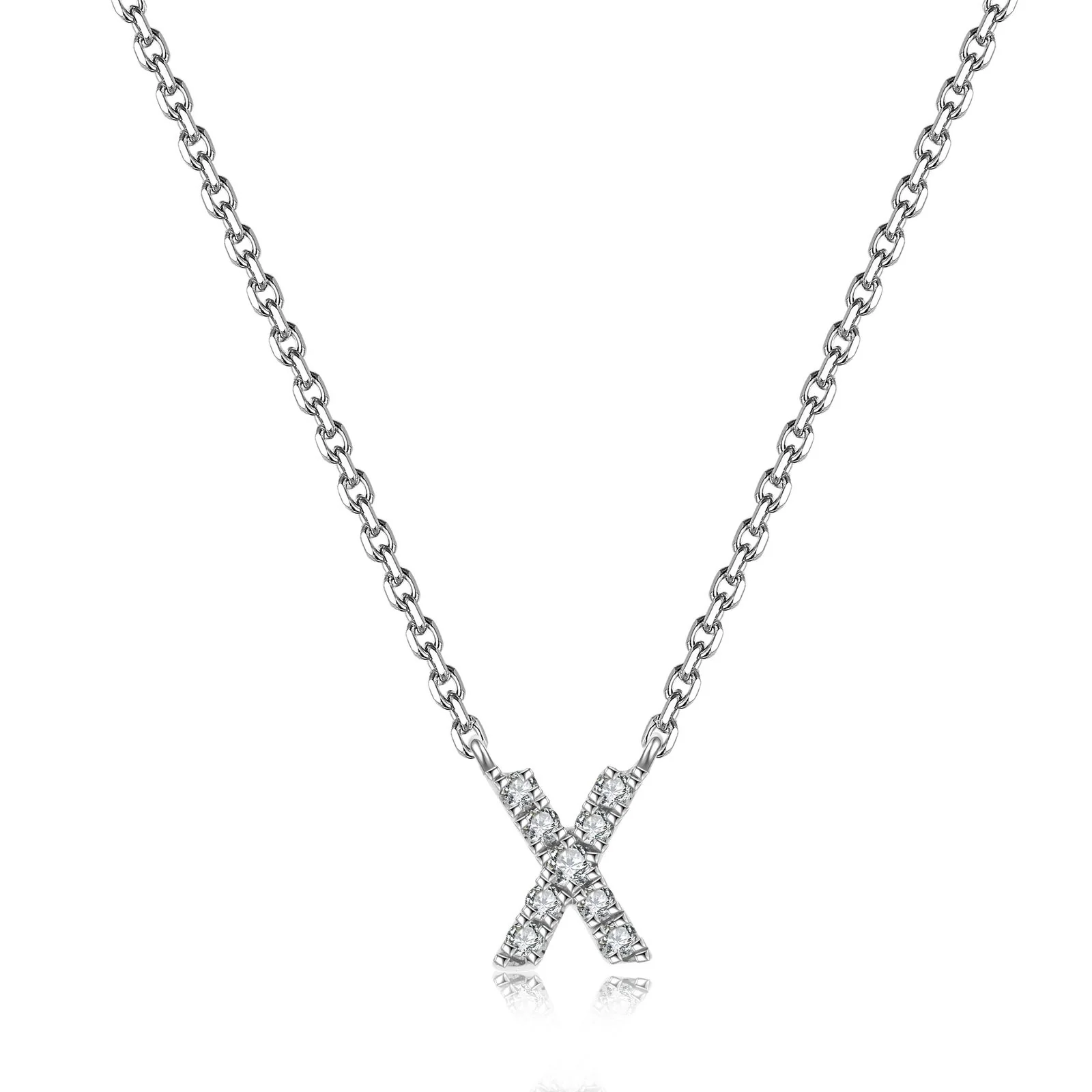 Initial Natural Diamond Pendant Necklace | 18K White Gold - Image 72