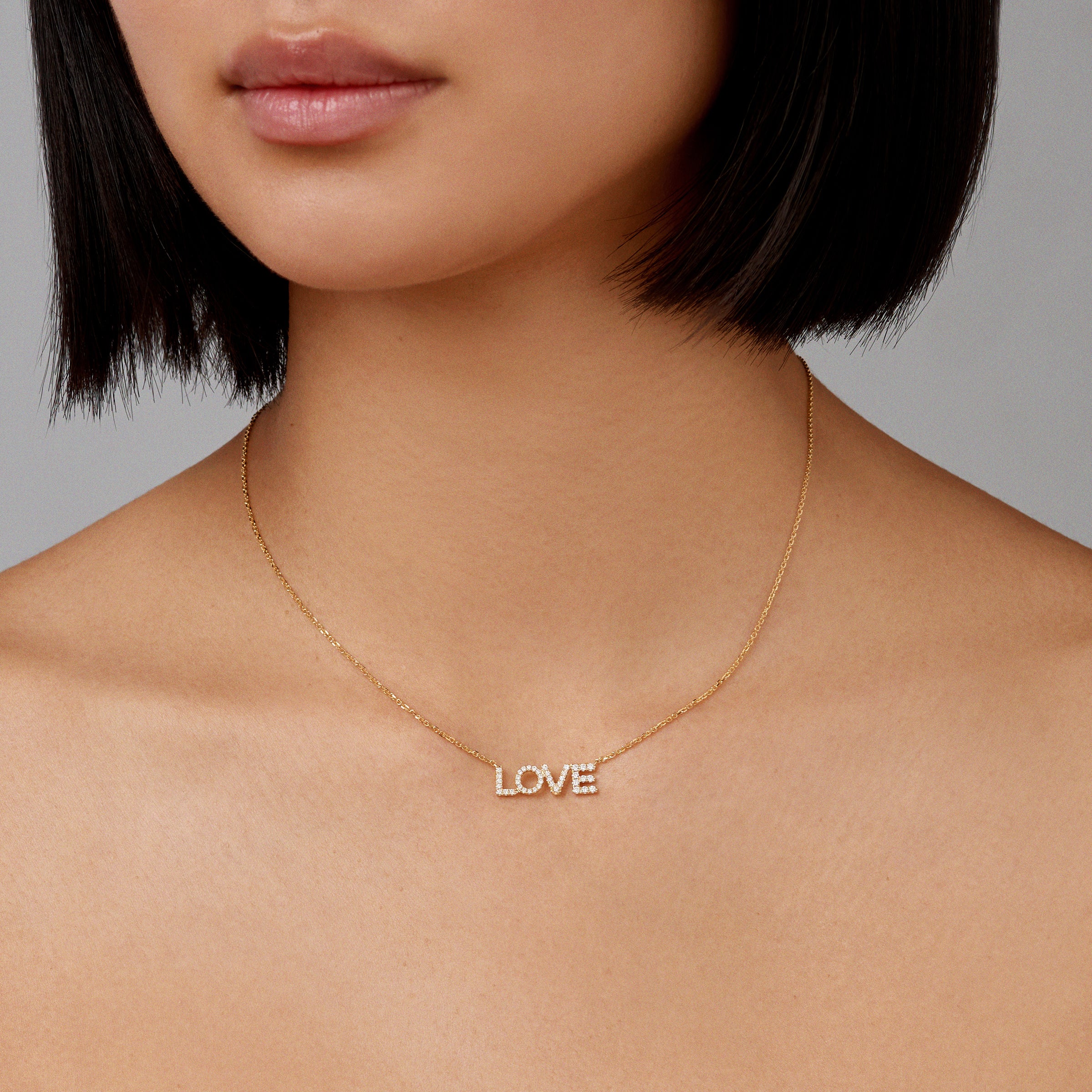 Initial Love Pendant | Yellow Gold - Image 2