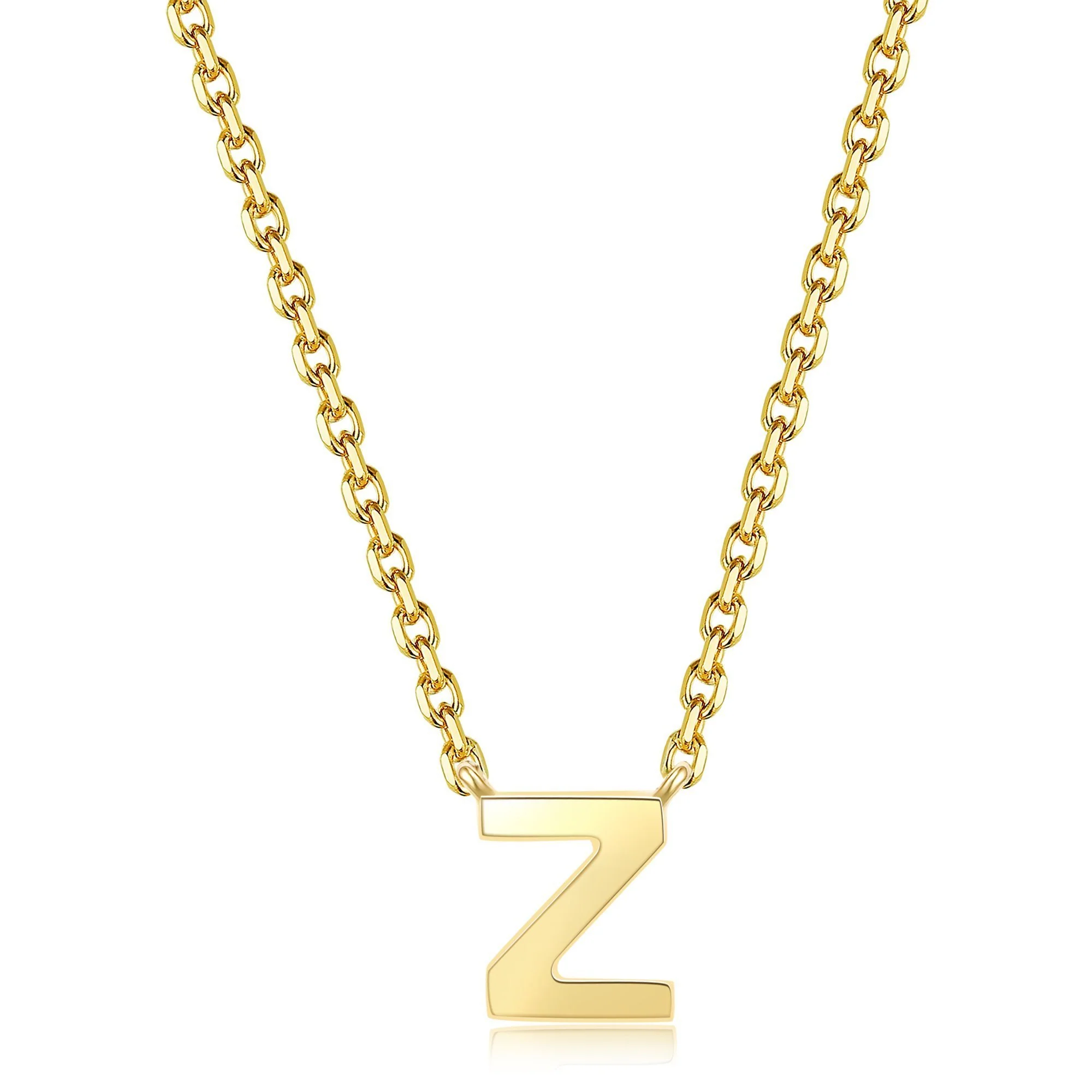 Initial Plain Pendant Necklace | 18K Yellow Gold - Image 39