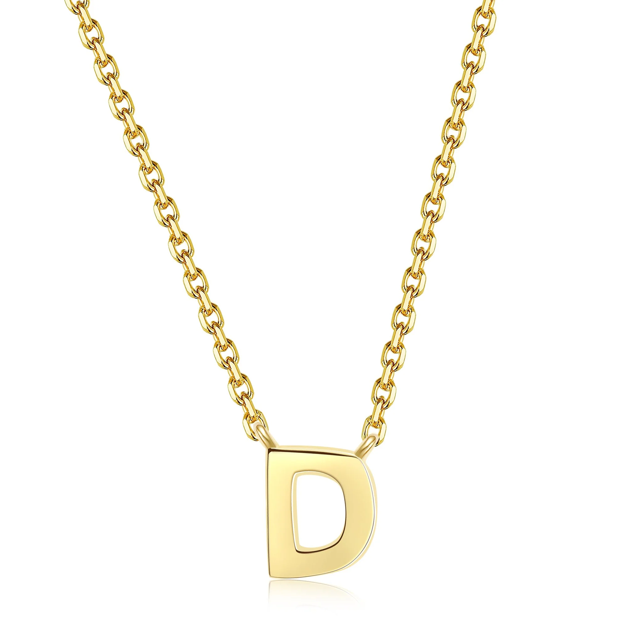 Initial Plain Pendant Necklace | 18K Yellow Gold - Image 7