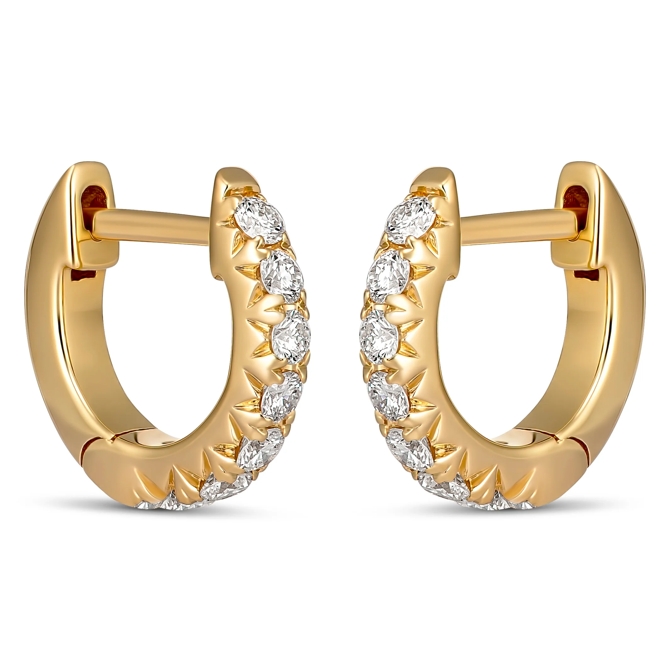Krisscut Diamond Huggies | Yellow Gold - Image 3