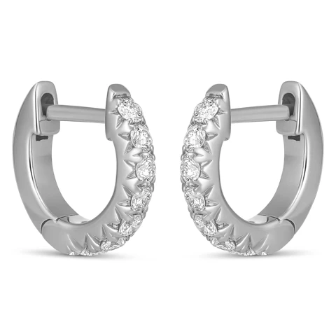 Krisscut Diamond Huggies | White Gold - Image 3