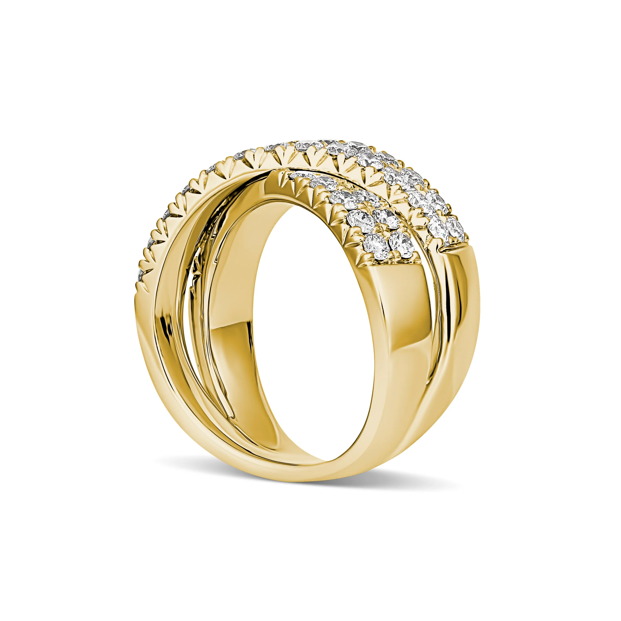 Krisscut Eclipse Crossover Ring | Yellow Gold - Image 3