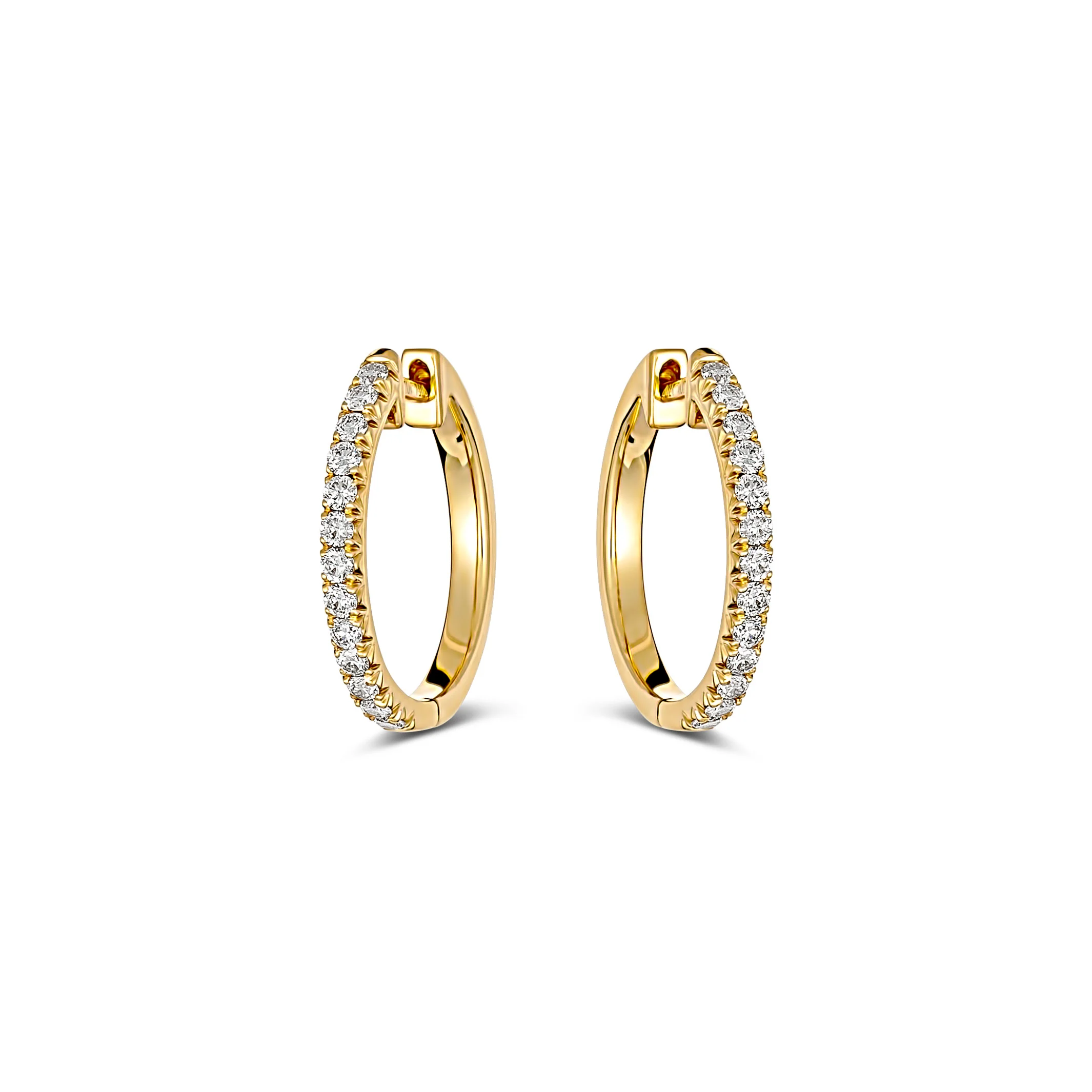 Krisscut Half Moon Hoops | 18K Yellow Gold - Image 3