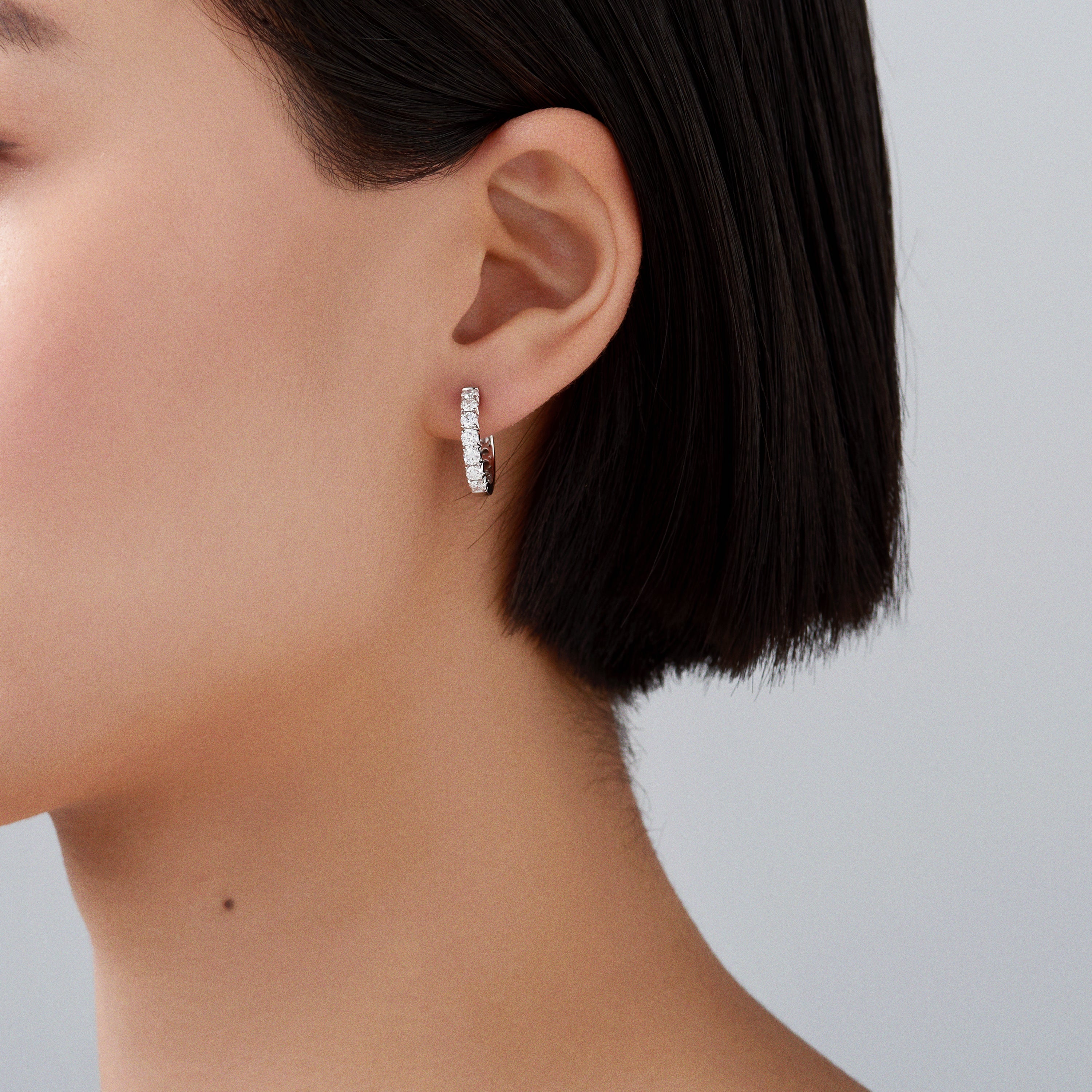 Krisscut Lunar Diamond Hoops | White Gold - Image 2