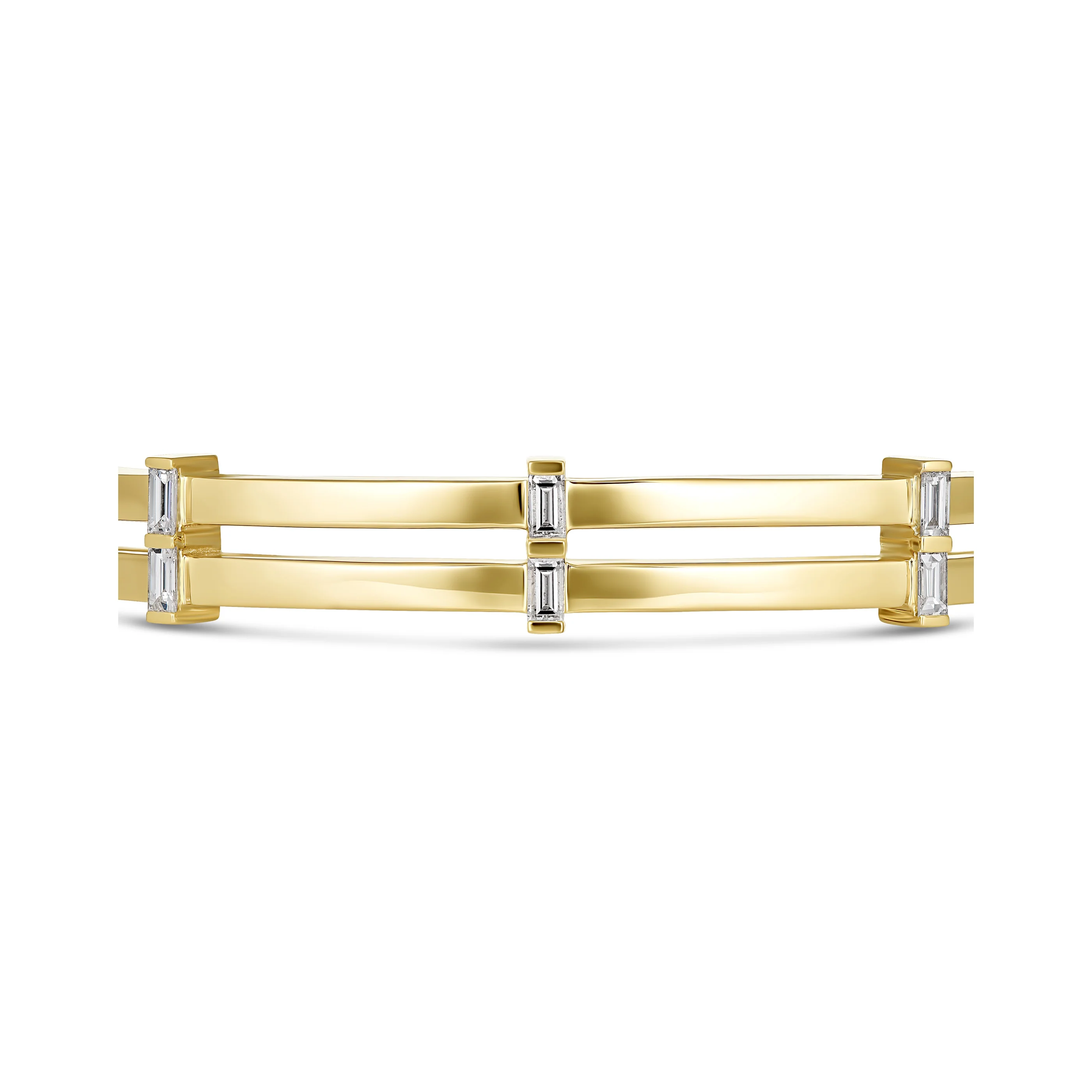 Lighthouse® Baguette Diamond Bangle | Yellow Gold - Image 3