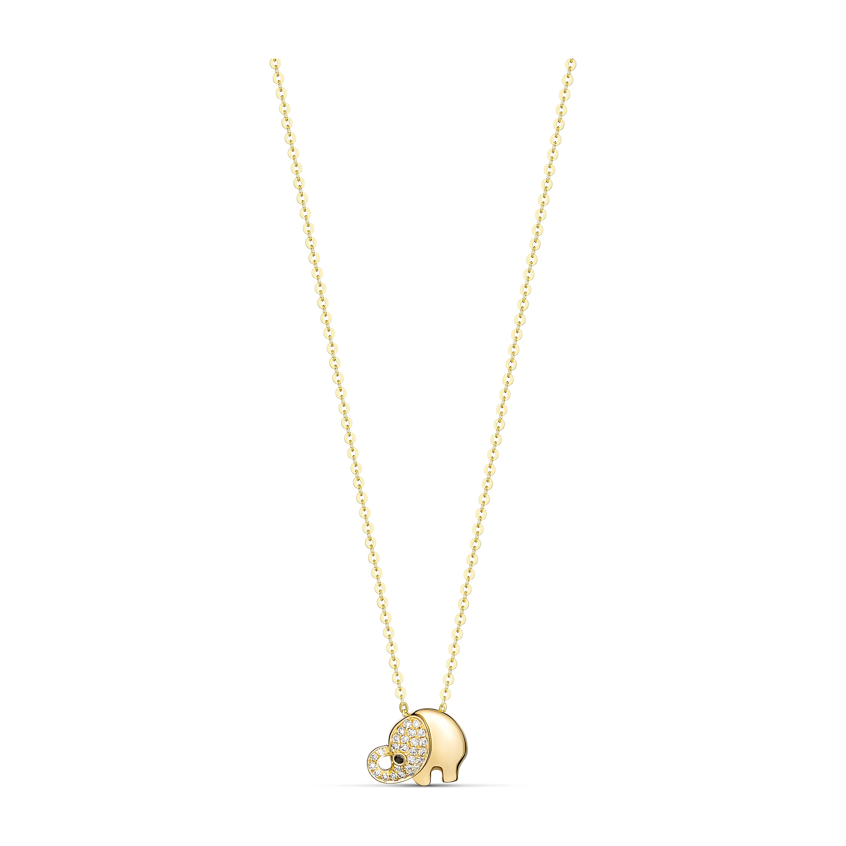 Little Rocks® Elephant Pendant Necklace | 18K Yellow Gold