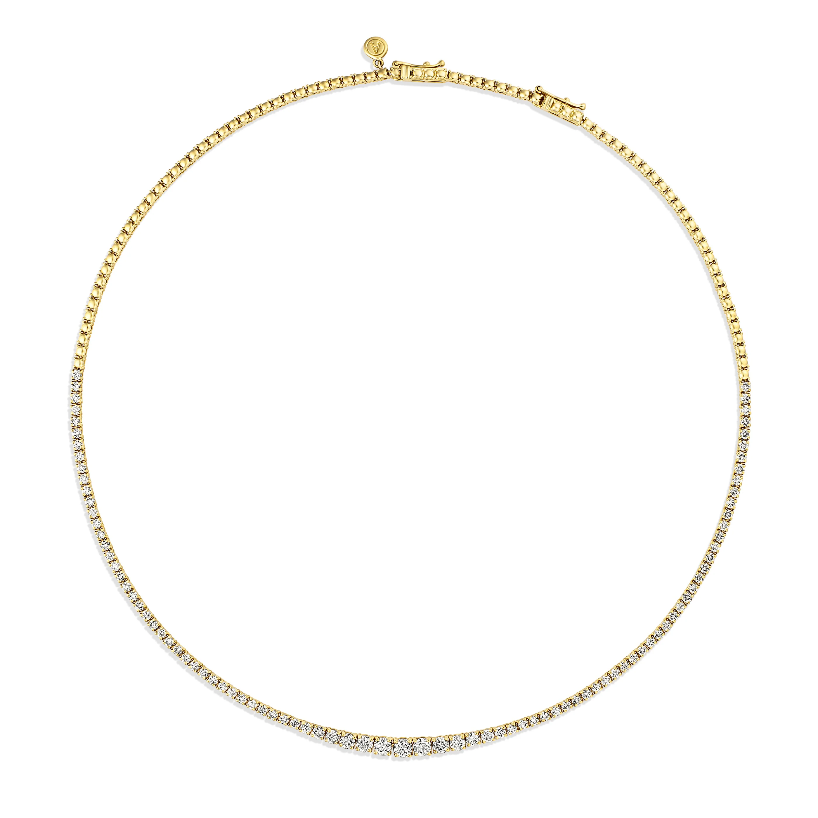 Promotional Finds Graduated Half Eternity Natural Diamond Tennis Necklace | 18K Yellow Gold - Image 3