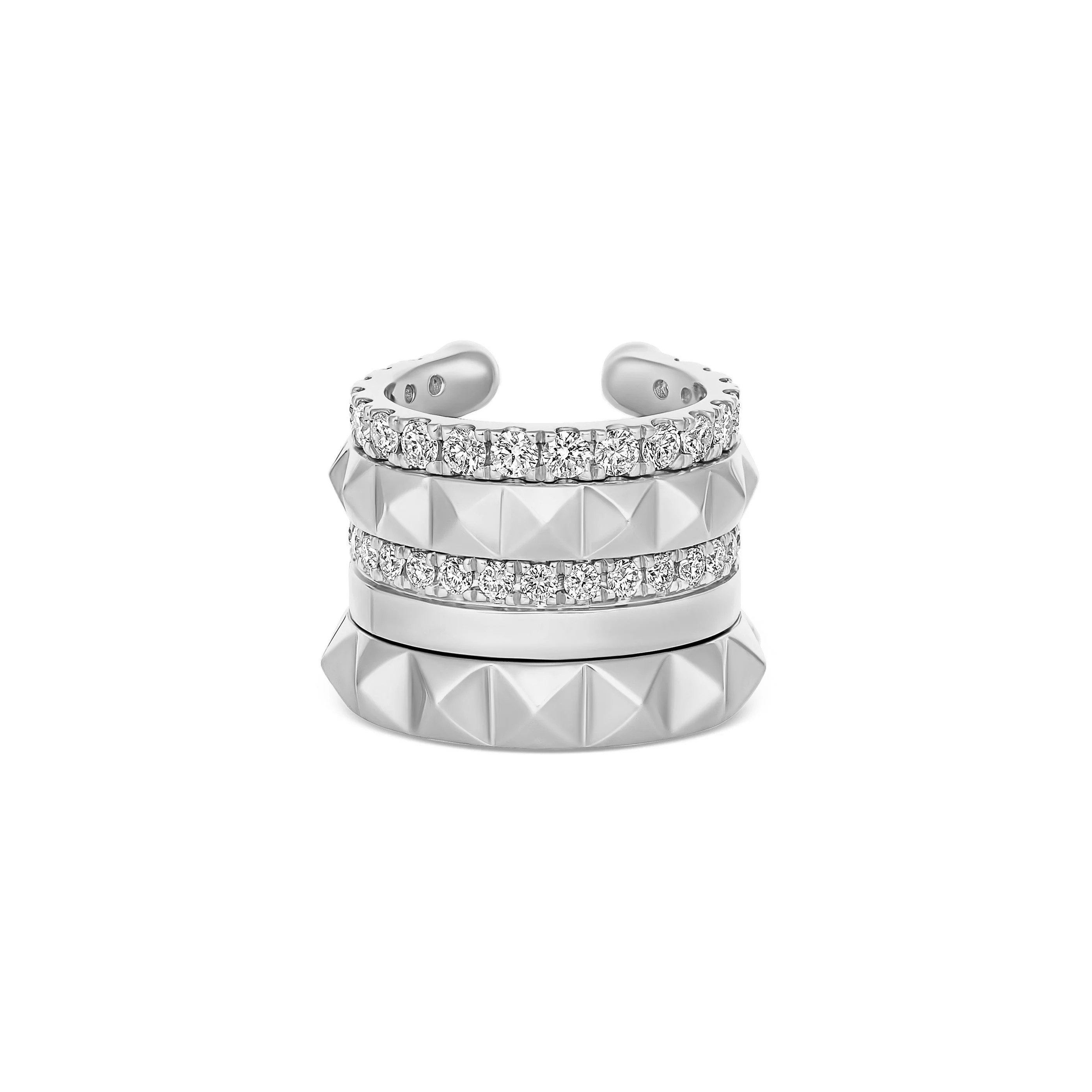 R.08® Icon Double Diamond Ear Cuff | 18K White Gold - Image 2
