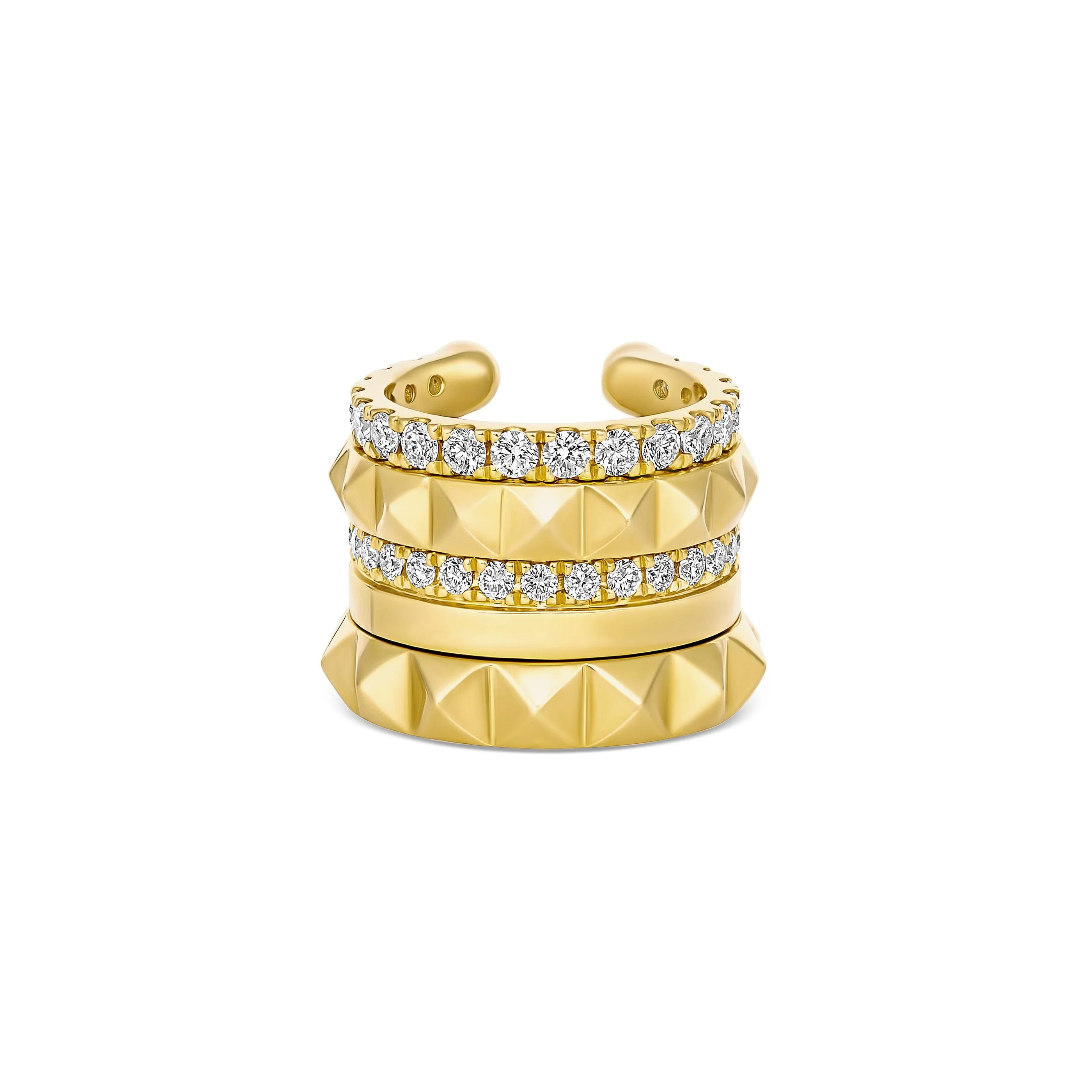 R.08® Icon Double Diamond Ear Cuff | 18K Yellow Gold - Image 4