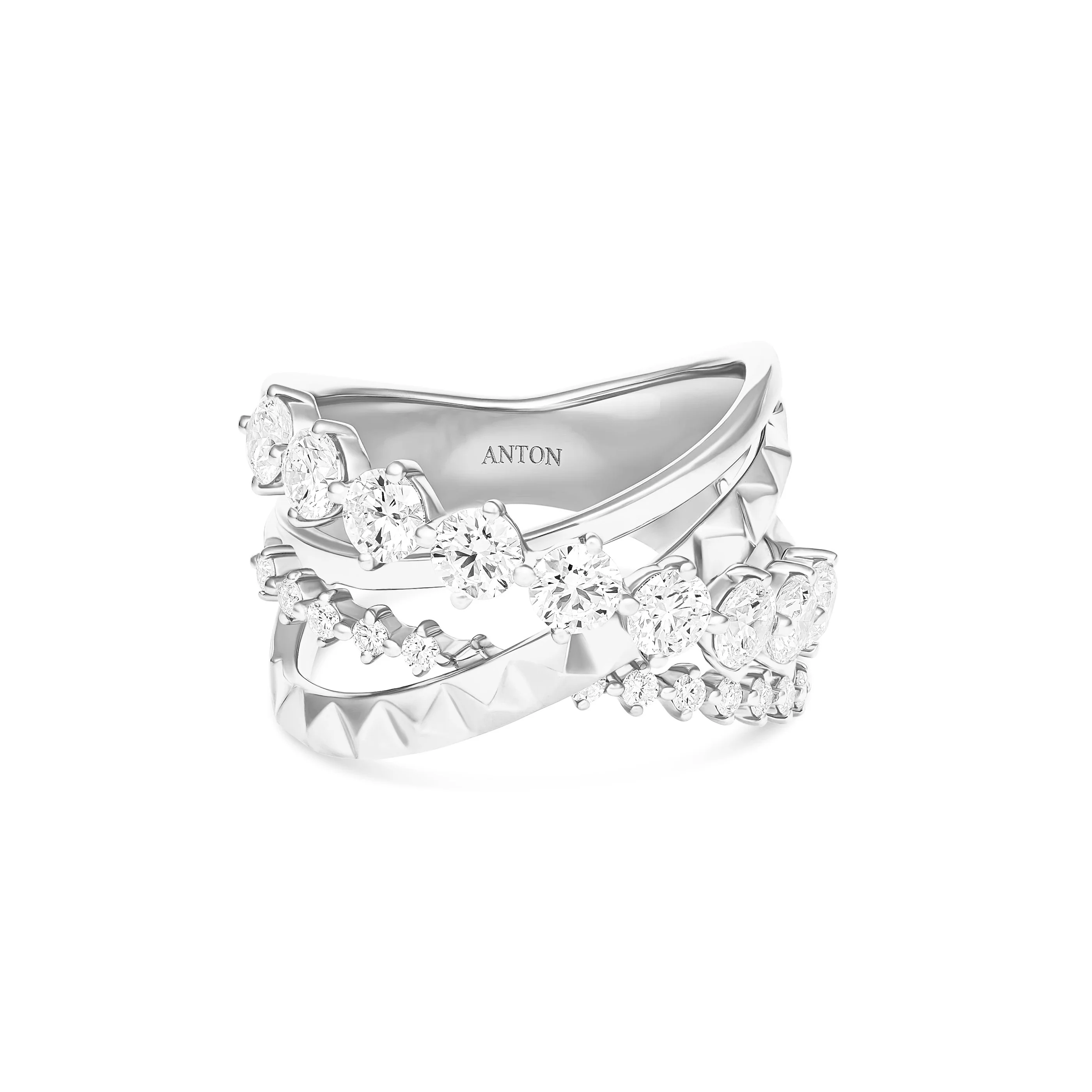R.08® Tilt Deux Diamond Ring | 18K White Gold - Image 3